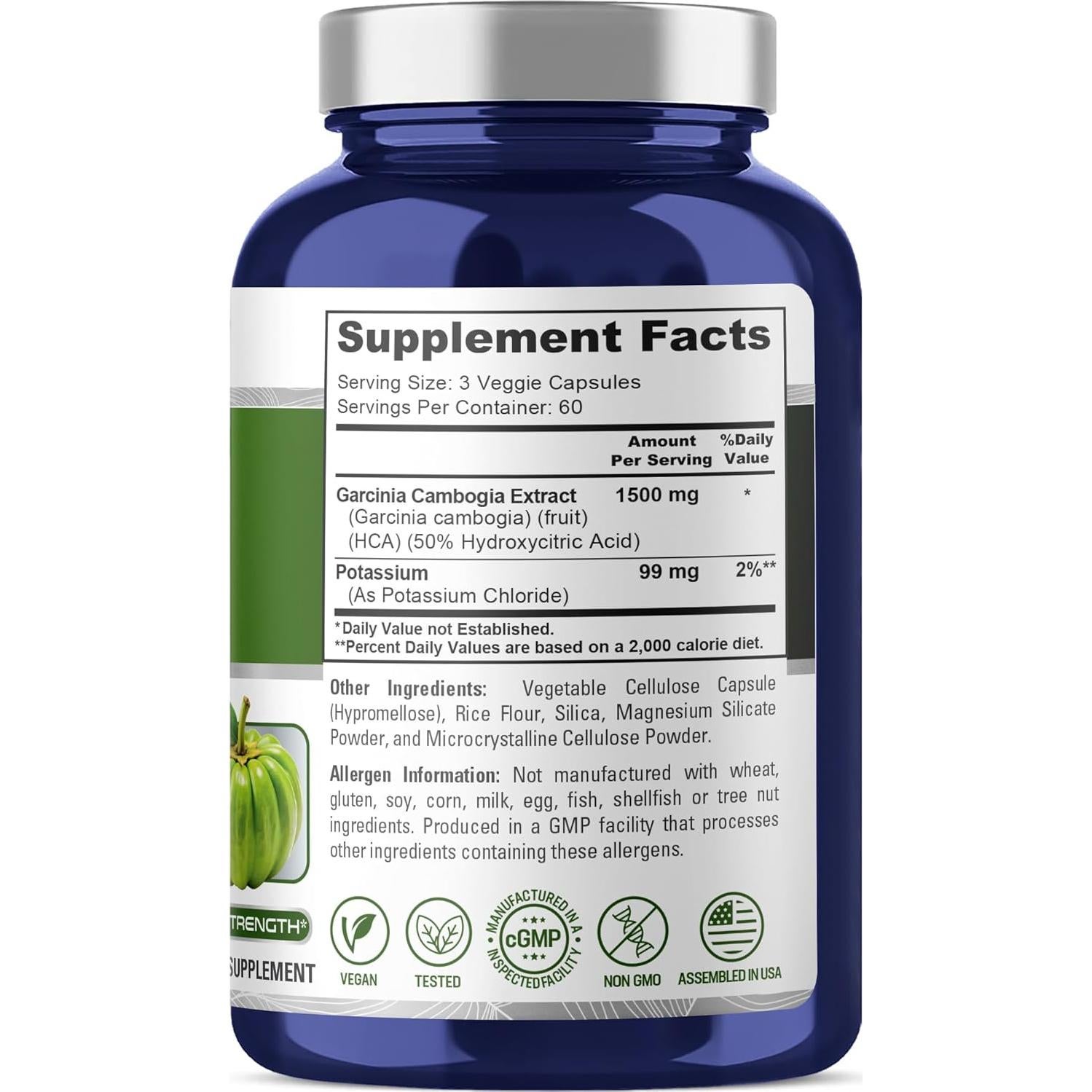 NusaPure Garcinia Cambogia 180 Cápsulas 1500mg Veganas