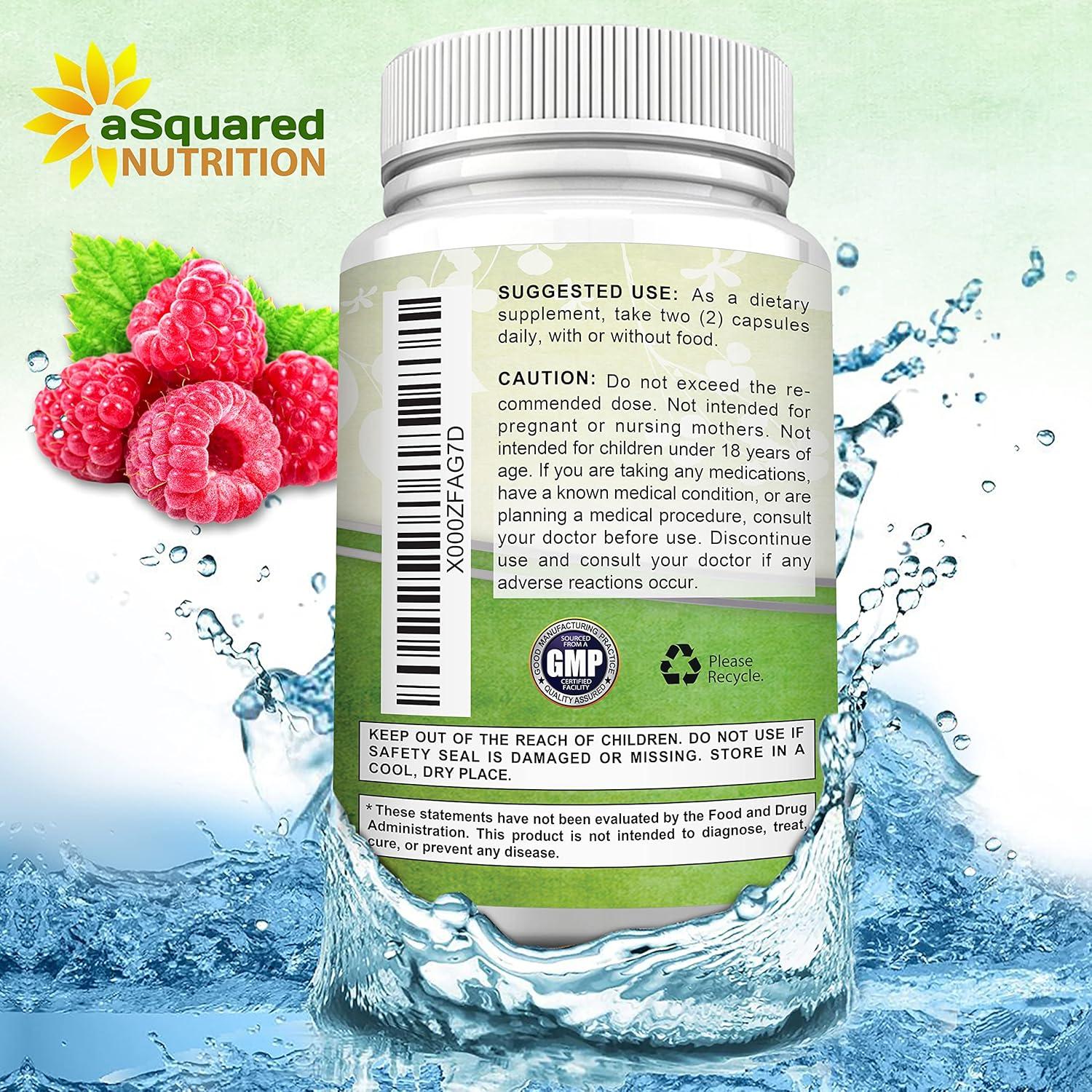 Cetonas de Frambuesa Natural aSquared 1000mg 180 Cápsulas