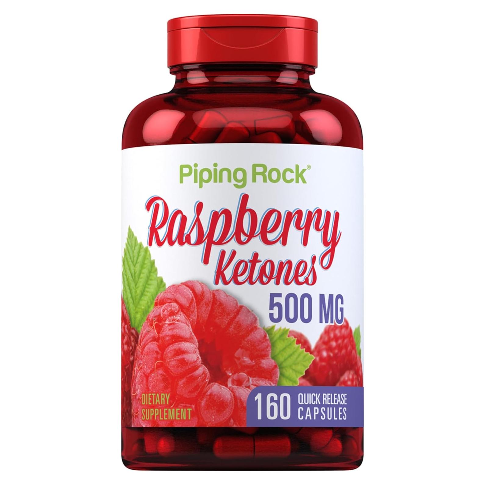 Cetonas de Frambuesa Piping Rock 500mg - 160 Cápsulas Sin OGM