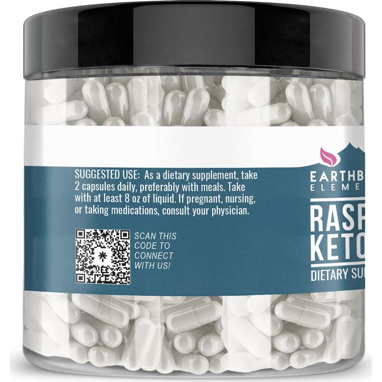 Tonos de Frambuesa Earthborn Elements 200 Cápsulas Puras