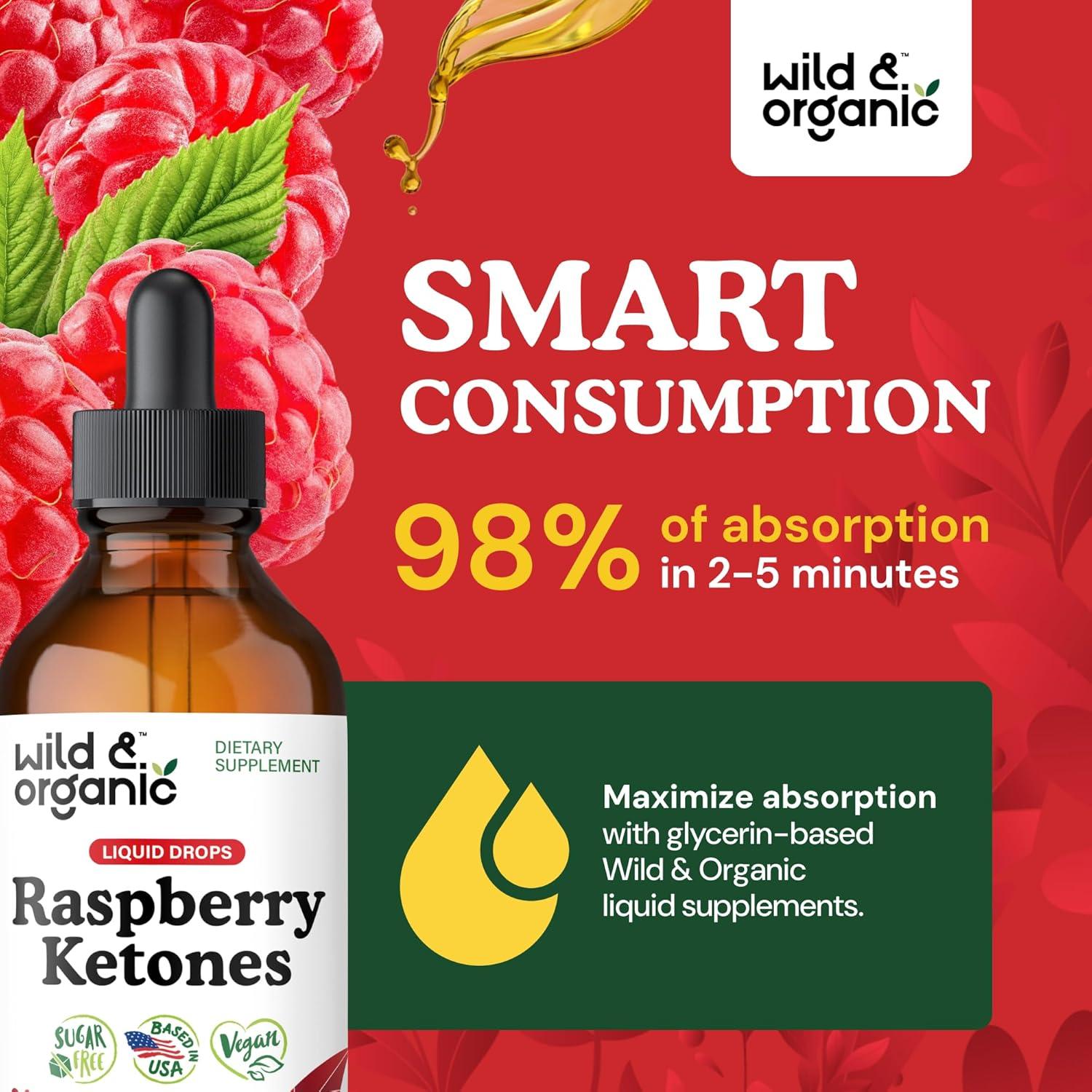 Gotas Líquidas de Cetonas de Frambuesa Silvestre 118 ml - Vegano