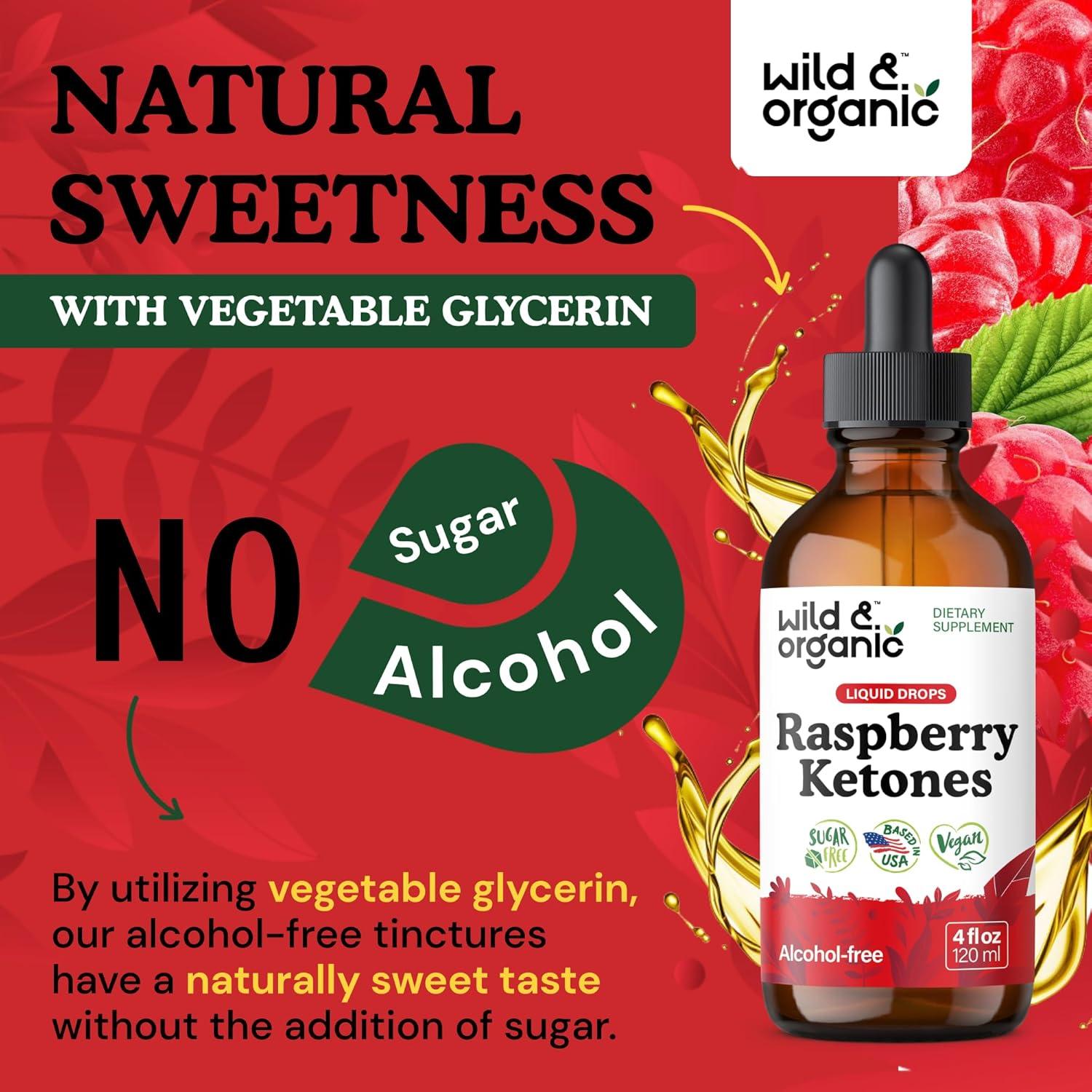 Gotas Líquidas de Cetonas de Frambuesa Silvestre 118 ml - Vegano