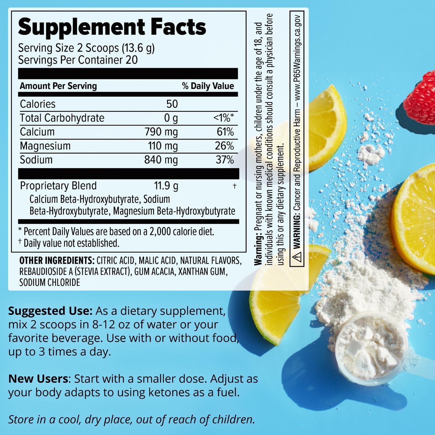 Polvo de BHB Keto Dr. Boz - Limonada de Frambuesa 20 Porciones