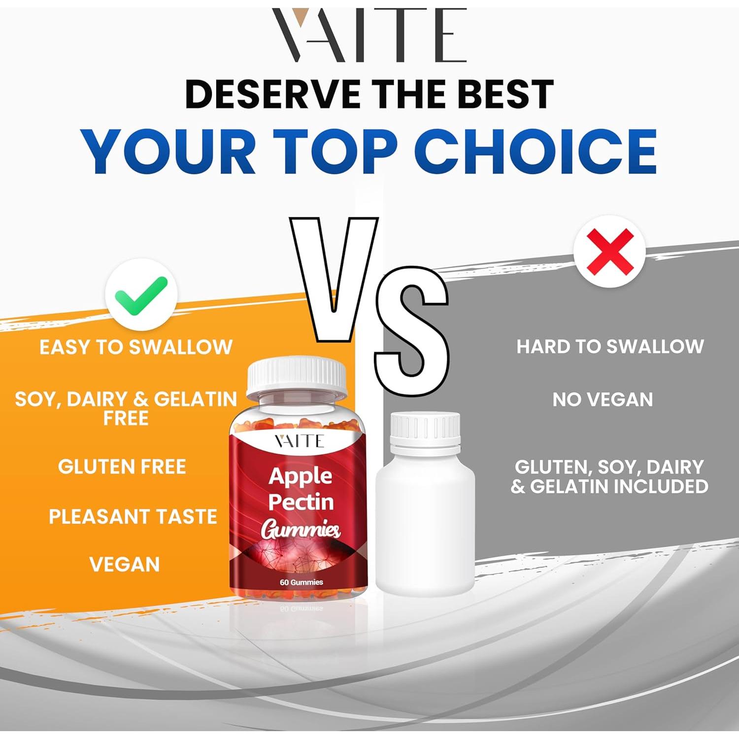 Gomitas de Pectina de Manzana VAITE - 60 Unidades Sin Gluten