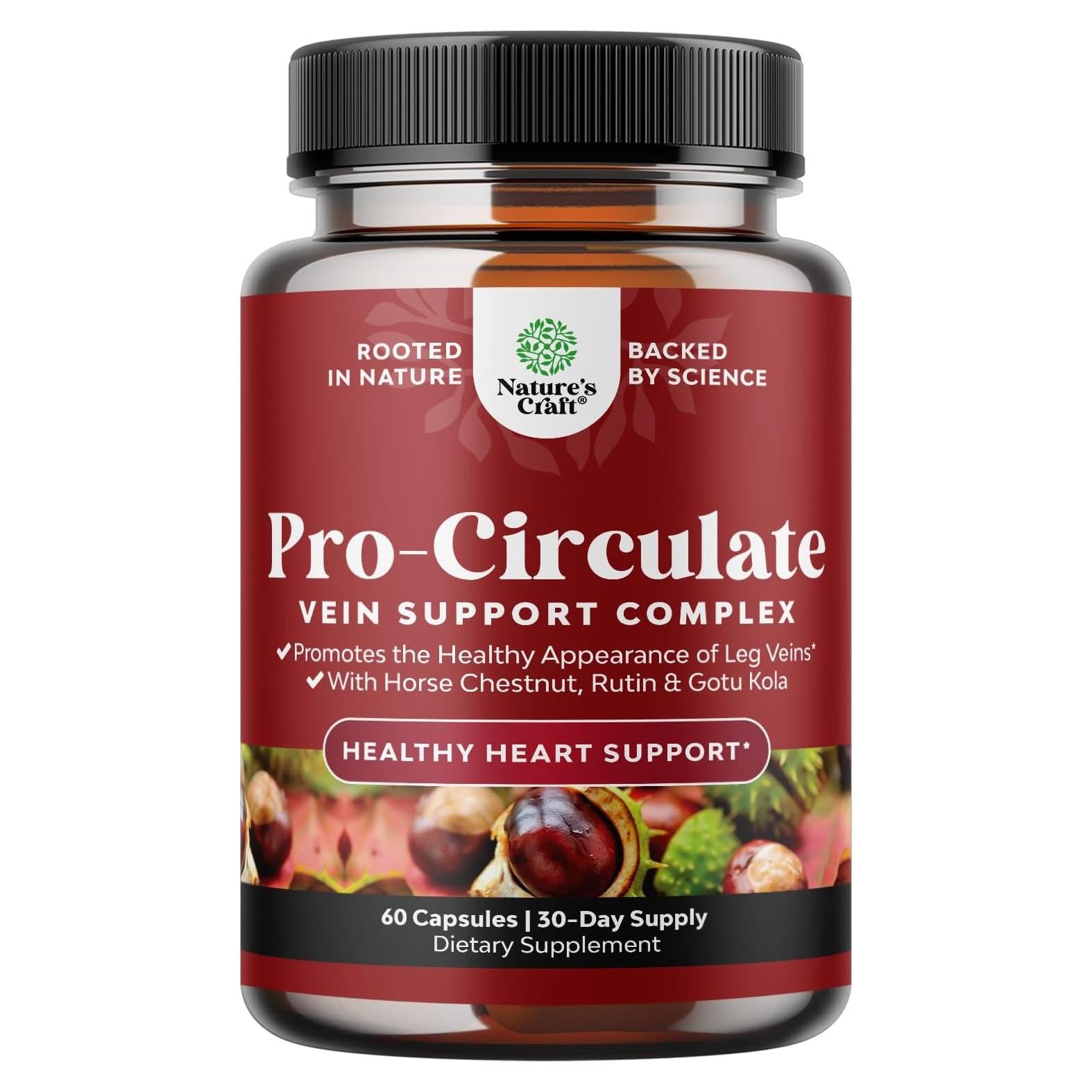 Suplemento Vegano para Venas Nature's Craft 60 Cápsulas