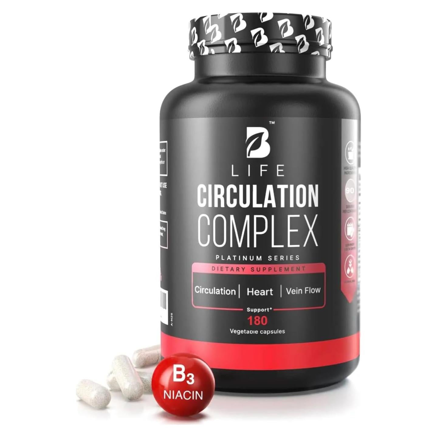 Complejo Circulatorio B Life - 180 Cápsulas de L-arginina
