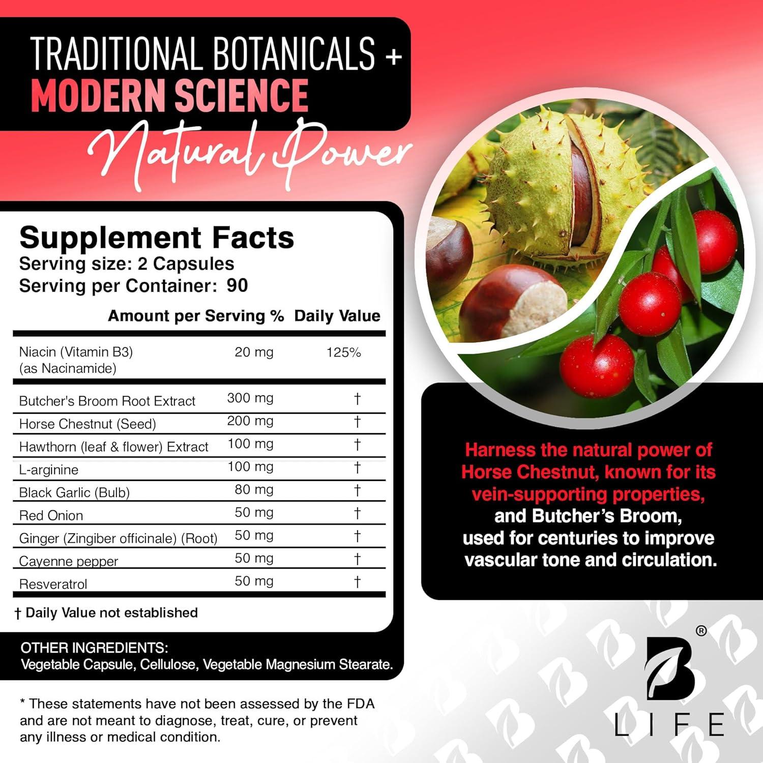 Complejo Circulatorio B Life - 180 Cápsulas de L-arginina