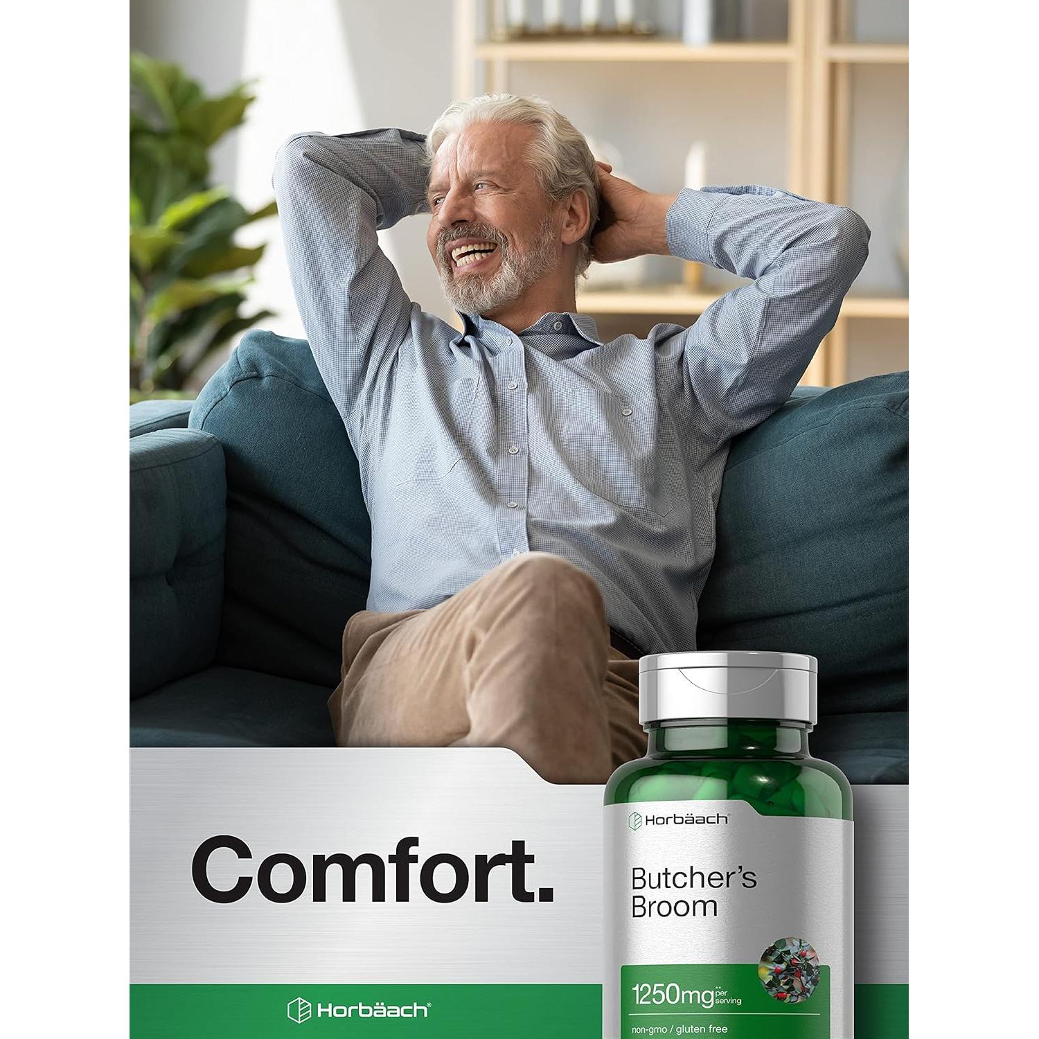 Cápsulas de Butcher's Broom Horbaach 1250mg - 120 Unidades - Sin OGM