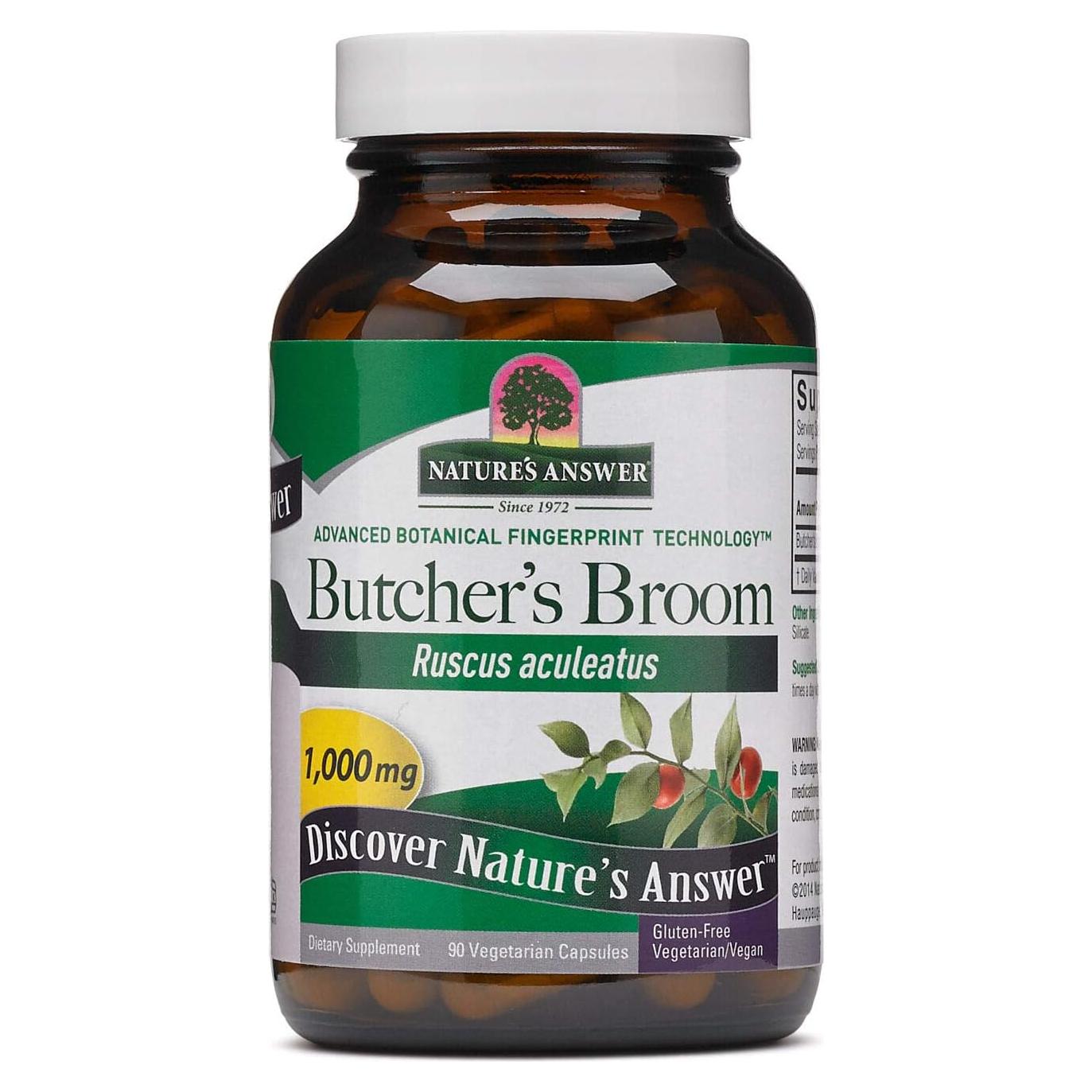 Suplemento Vegano Raíz de Butcher's Broom Nature's Answer 90 Cápsulas