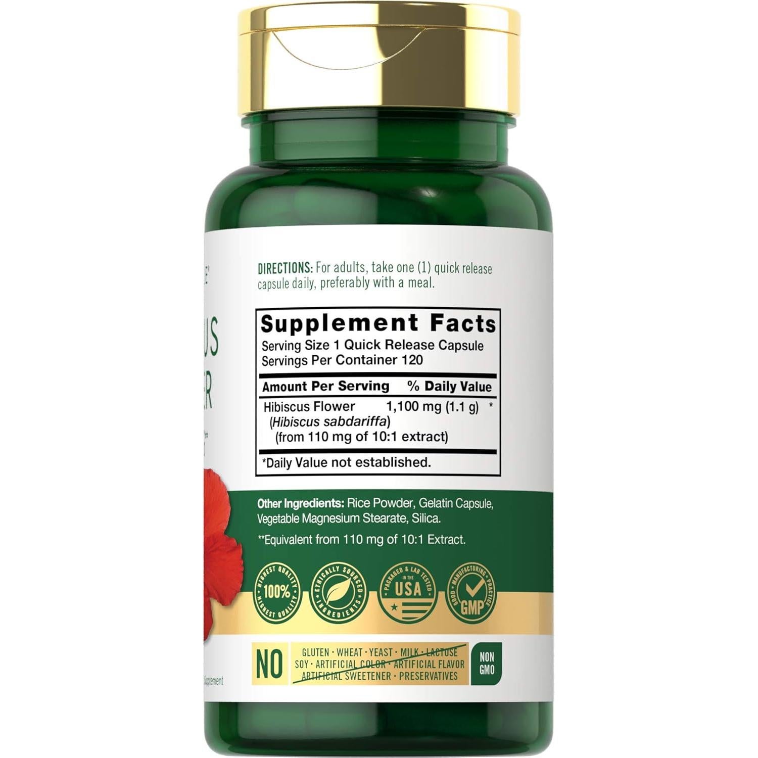 Extracto de Flor de Hibisco Carlyle 1100 mg | 120 Cápsulas