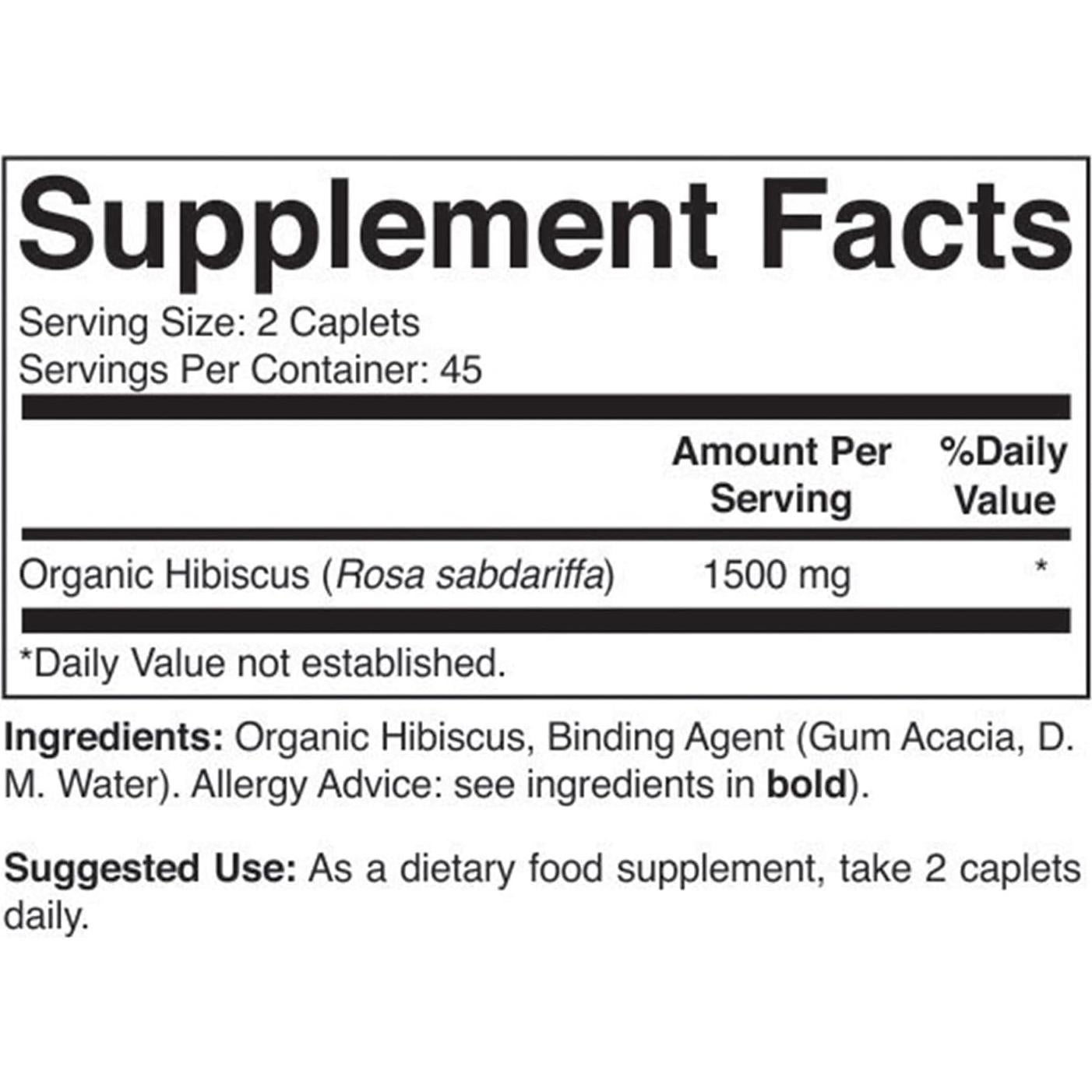 Hibisco Orgánico Brieofood 1500mg 90 Tabletas Vegetarianas