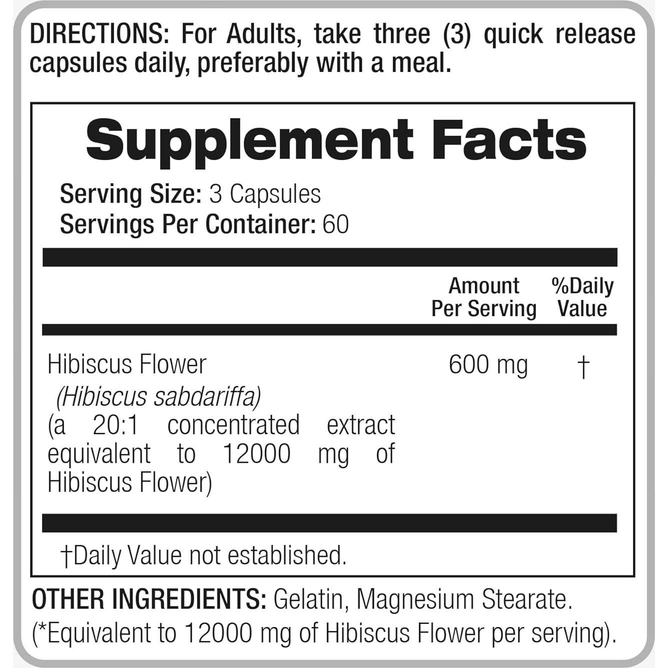 Cápsulas de Hibisco Fito Medics 180 Unidades 12000 mg