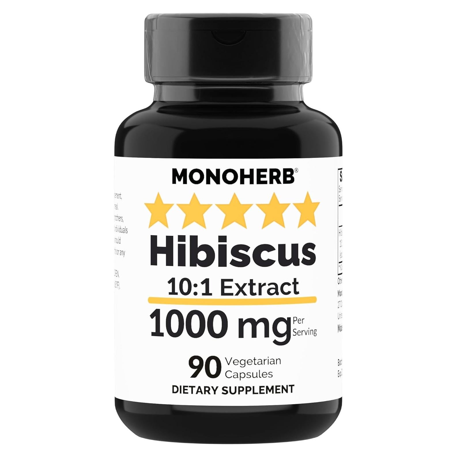 Extracto de Hibisco Monoherb 1000 mg - 90 Cápsulas Vegetales