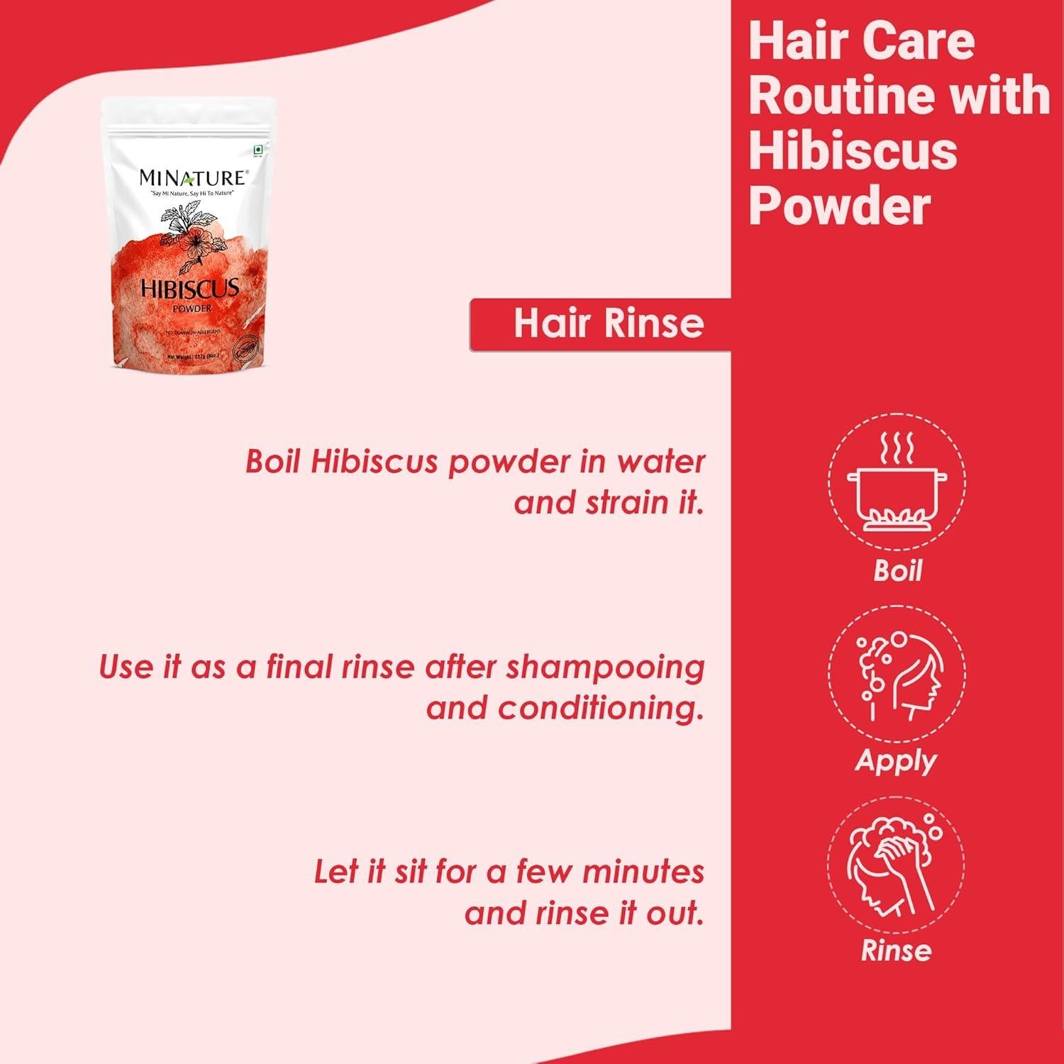 Polvo de Hibisco 100% Puro Mi Nature 227g - Cuidado Cabello y Piel