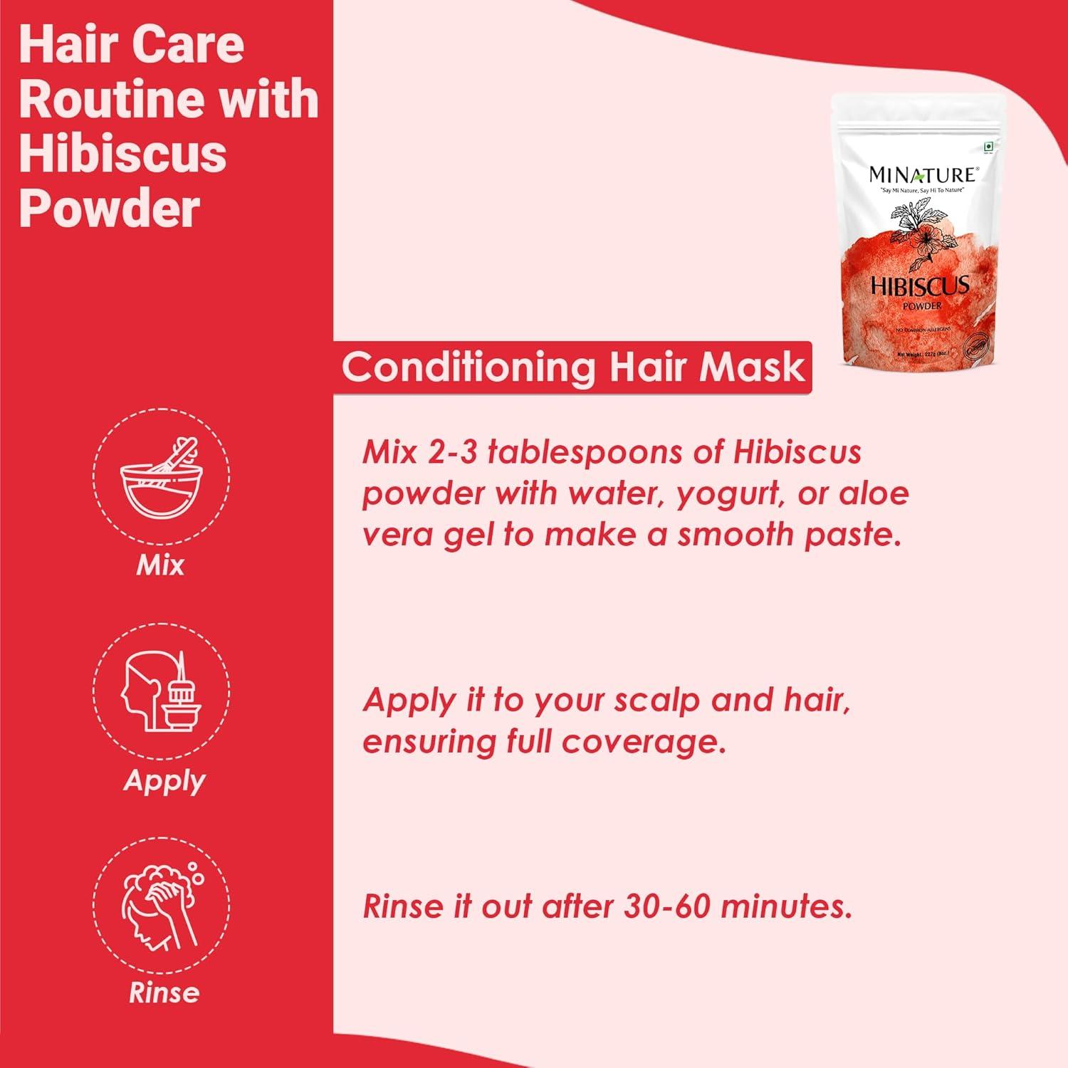 Polvo de Hibisco 100% Puro Mi Nature 227g - Cuidado Cabello y Piel