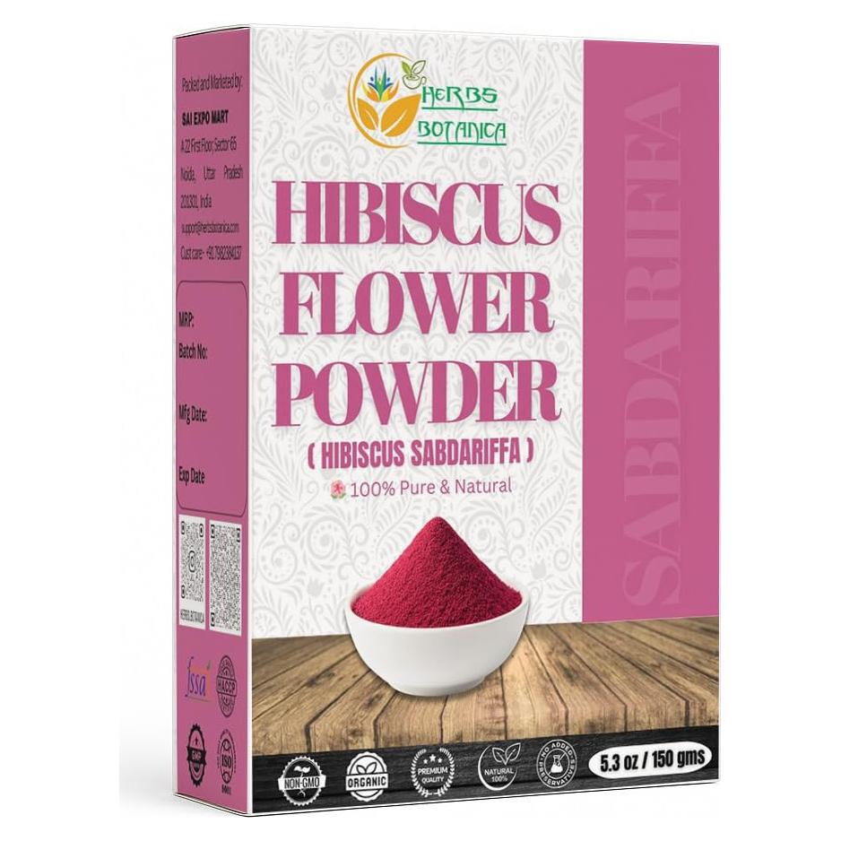 Polvo de Hibisco Herbs Botanica 150g Sin OGM Sin Gluten