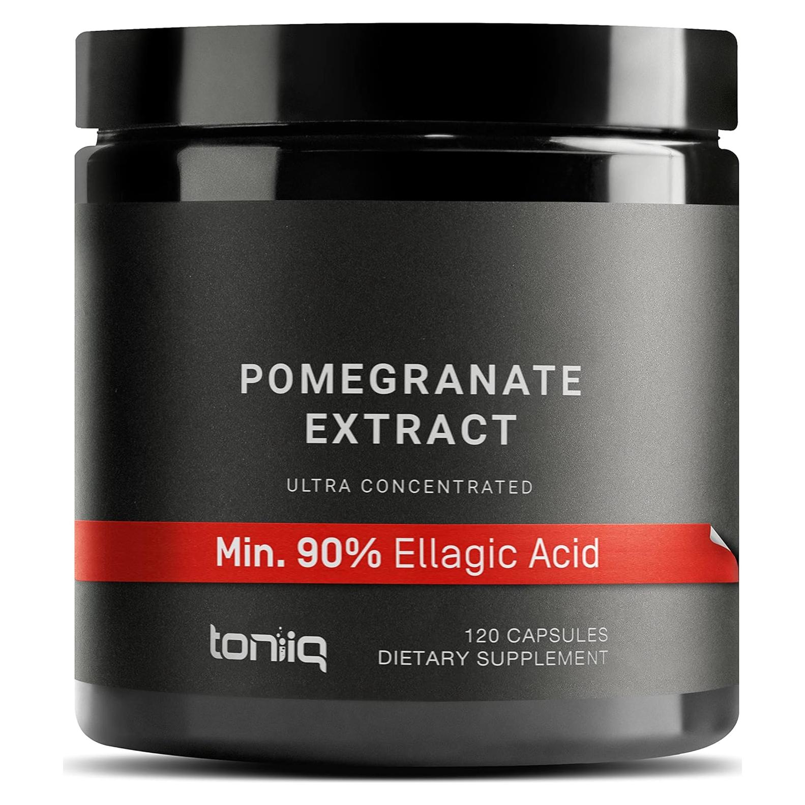 Extracto de Granada Toniiq 1200 mg 90% Ácido Elágico 120 Cápsulas