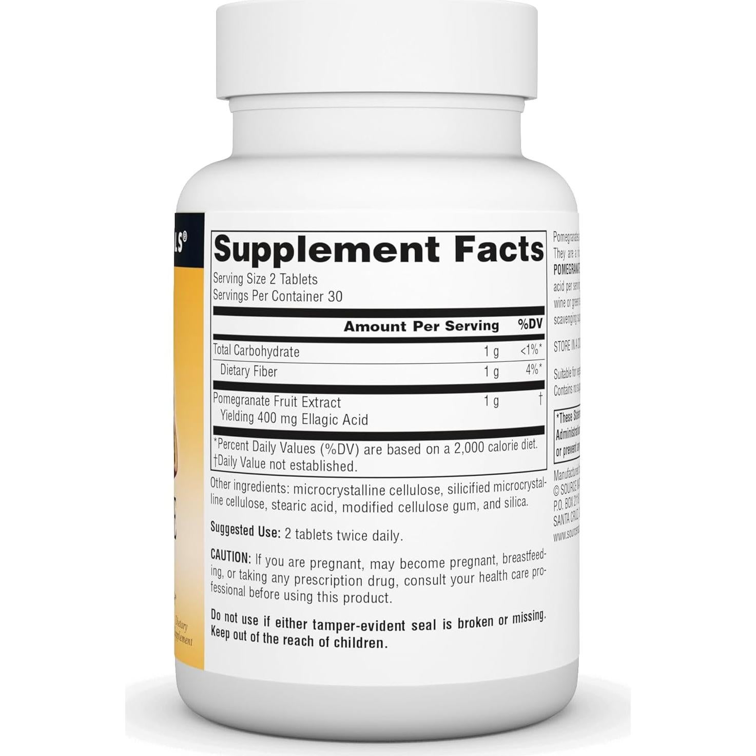 Extracto de Granada Source Naturals 500mg Antioxidante 60 Tabletas