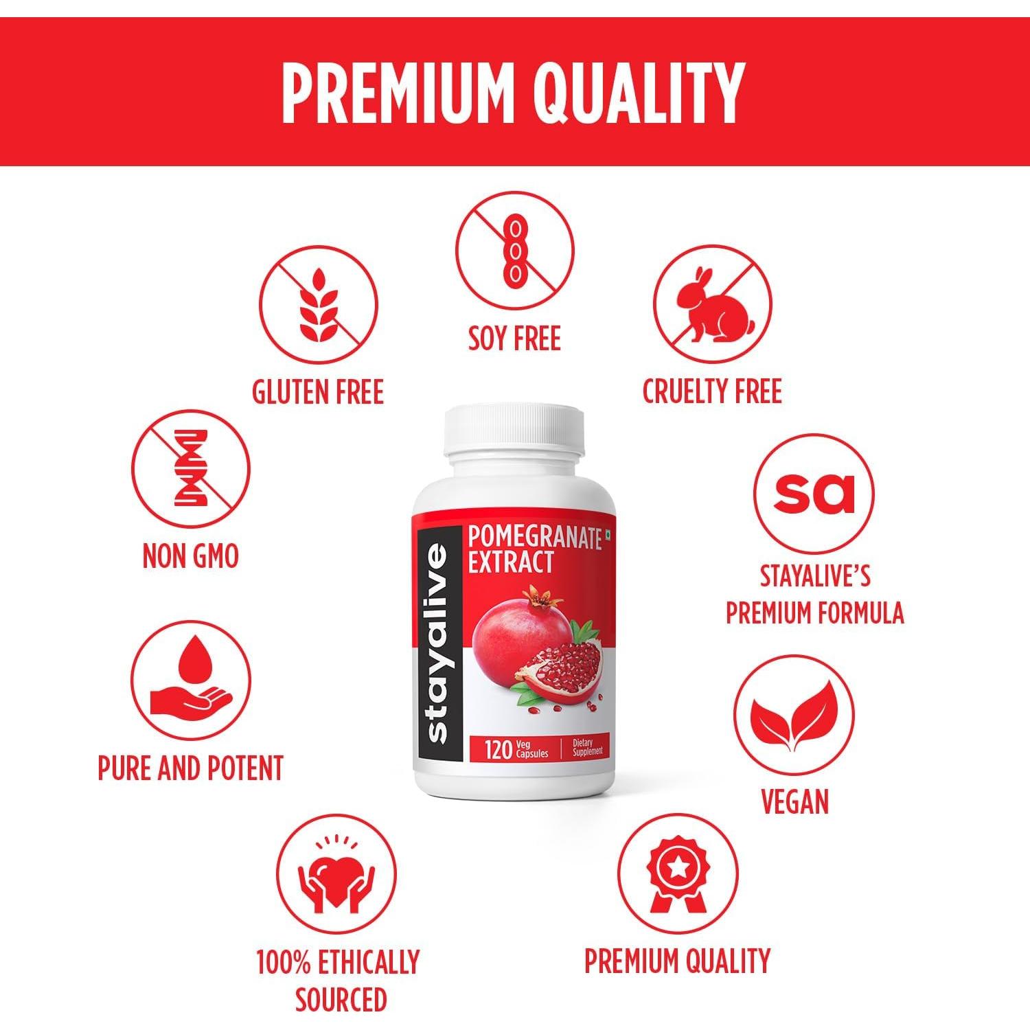 Cápsulas de Extracto de Granada STAY ALIVE 120 Unidades 20:1