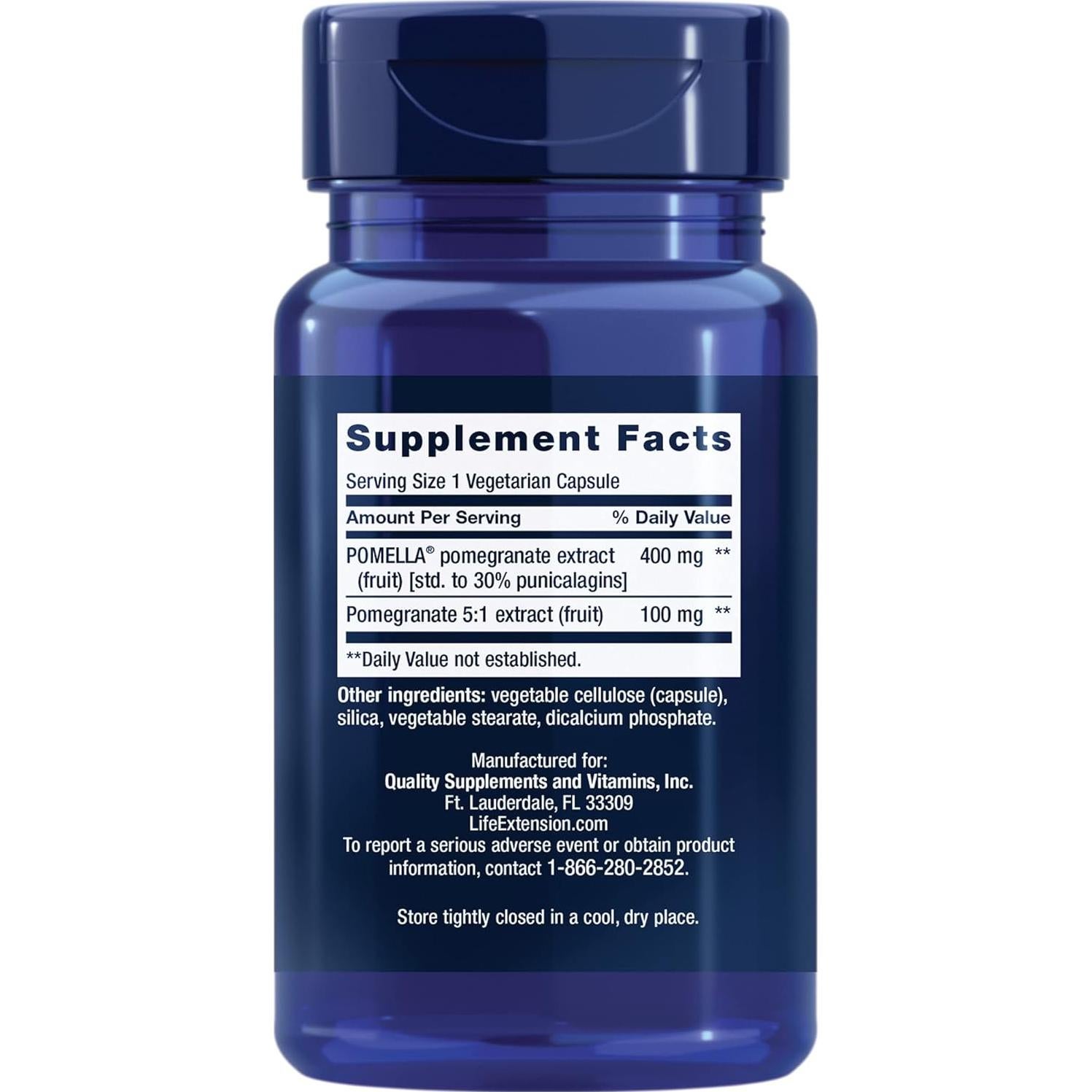 Extracto de Fruta de Granada Life Extension 500 mg 30 Cápsulas