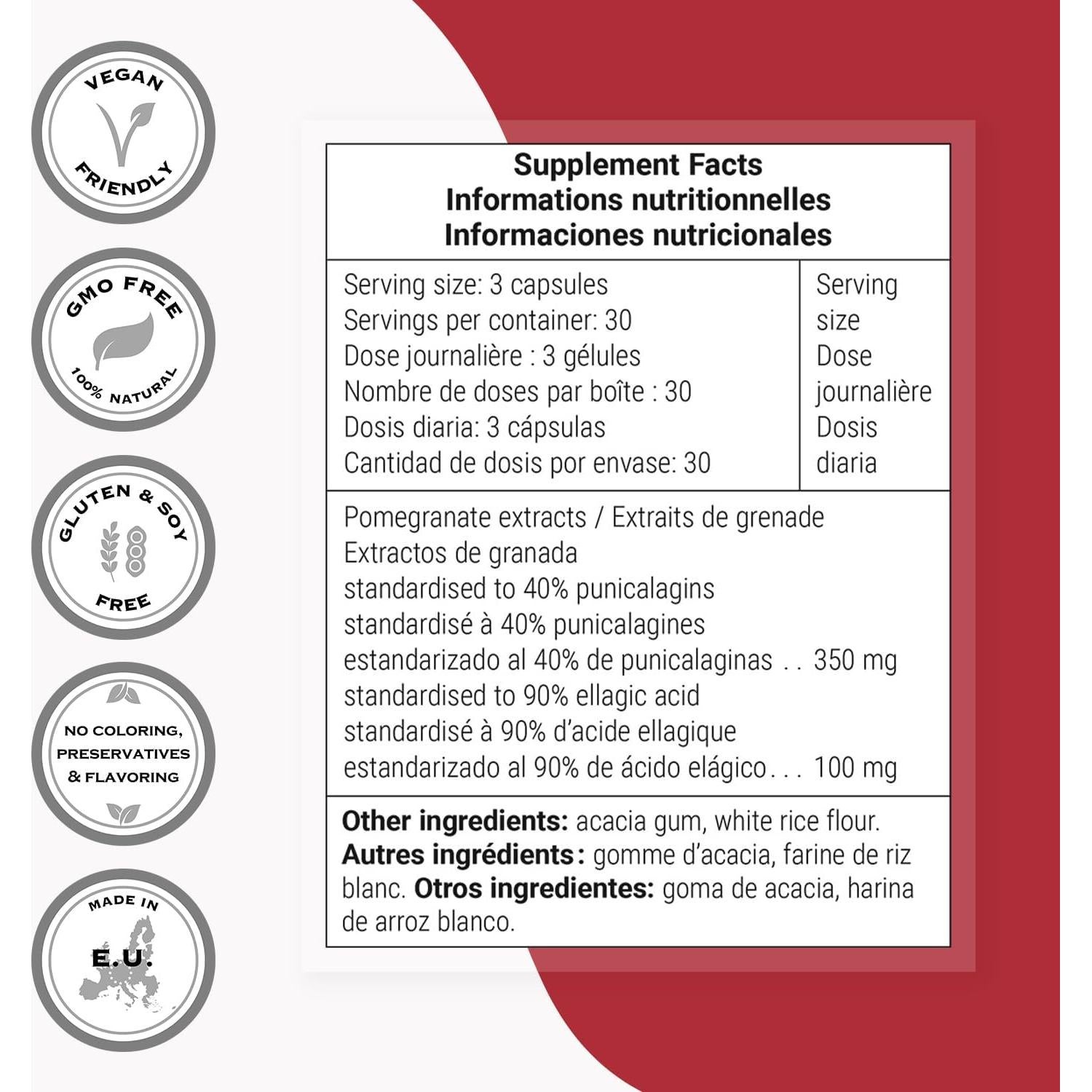 Suplemento Antioxidante Doble Granada Supersmart 90 Cápsulas