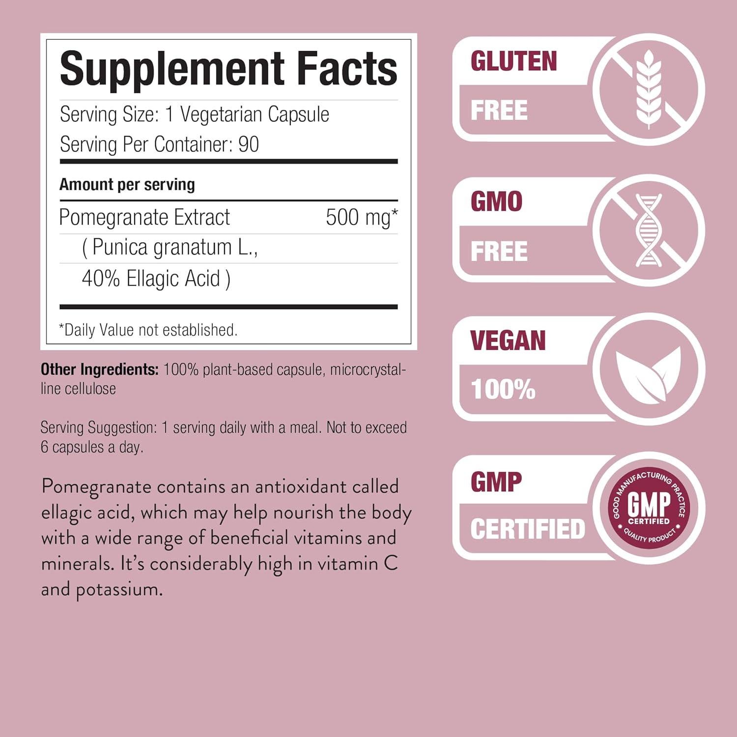 Suplemento de Extracto de Semilla de Granada Nature Restore 90 Cápsulas 500mg