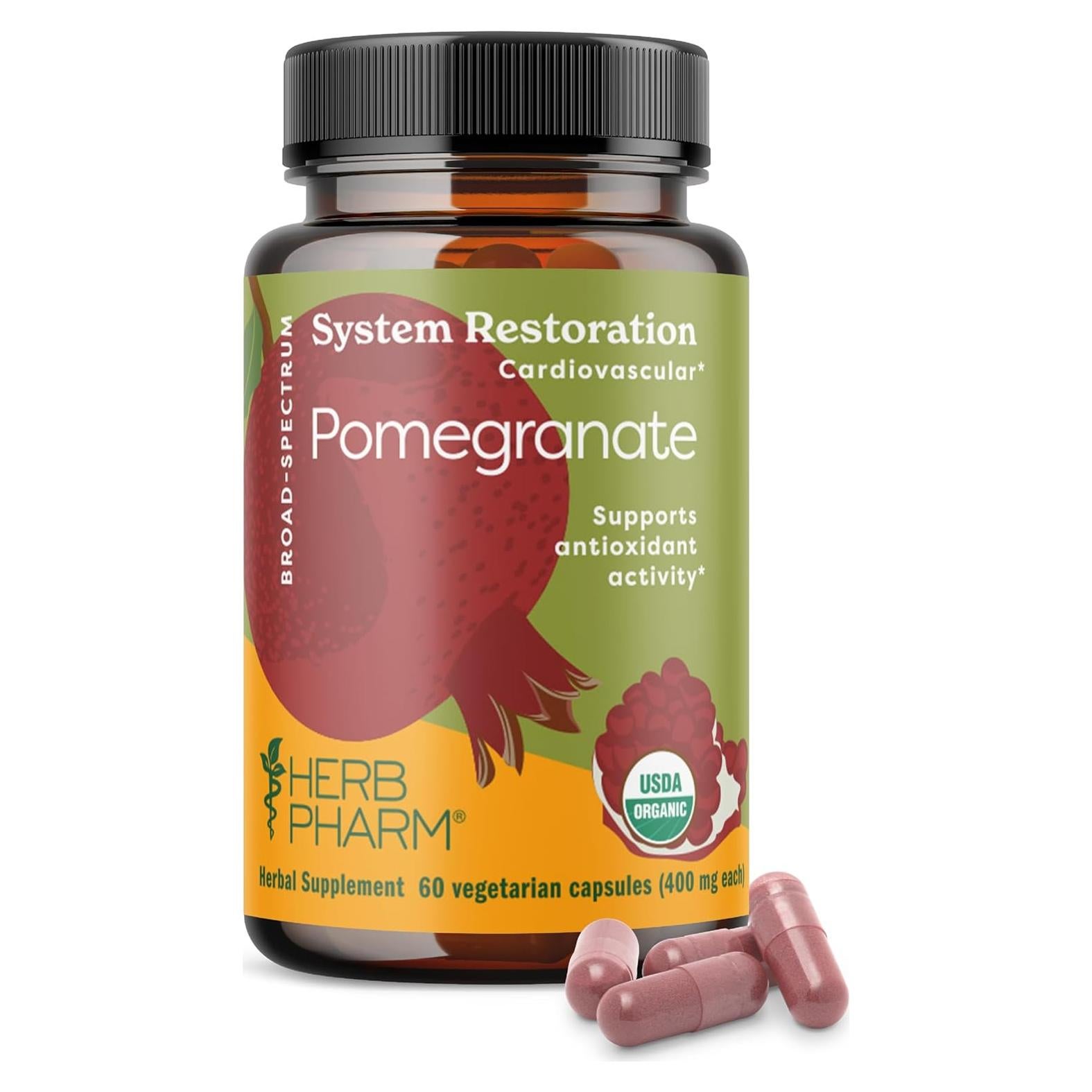 Cápsulas de Granada Orgánica Herb Pharm 60 Veganas 120mg