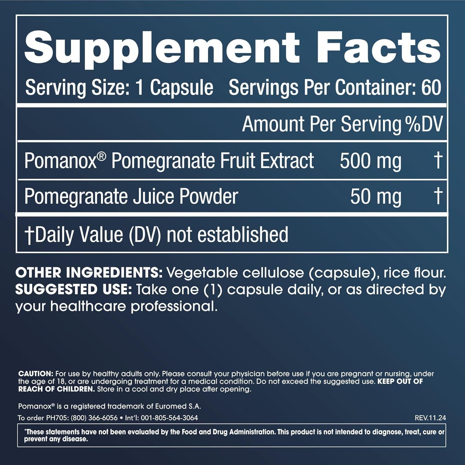 Suplemento de Granada ProHealth 60 Cápsulas 30% Punicalaginas