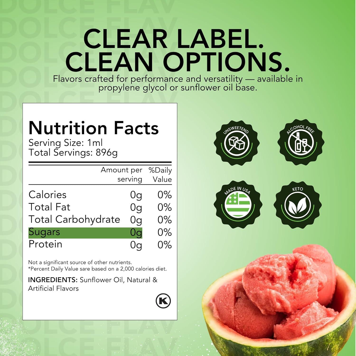 Extracto de Sandía Dolce Flav 3.78 L - Sin Azúcar, Kosher