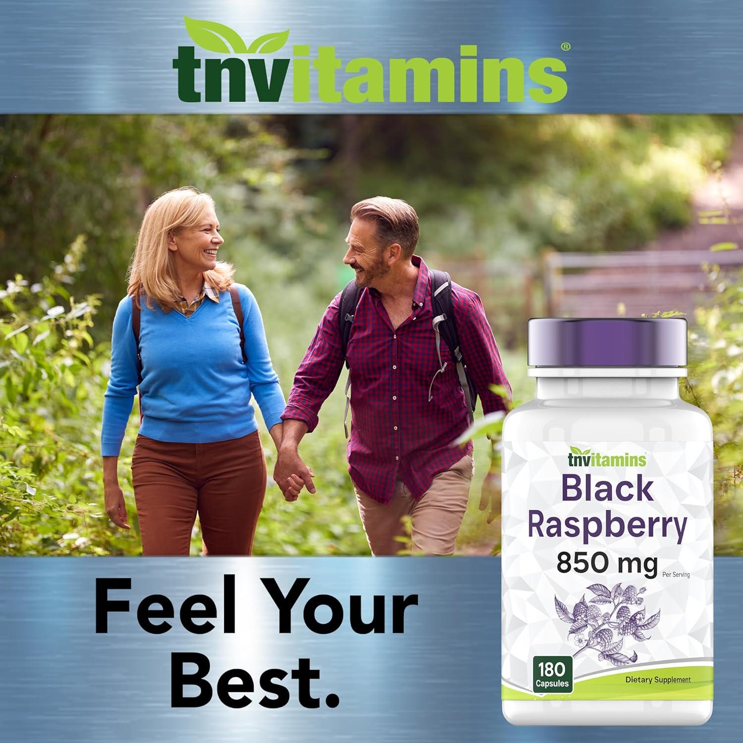 Cápsulas de Frambuesa Negra TNVitamins 850mg - 180 Unidades