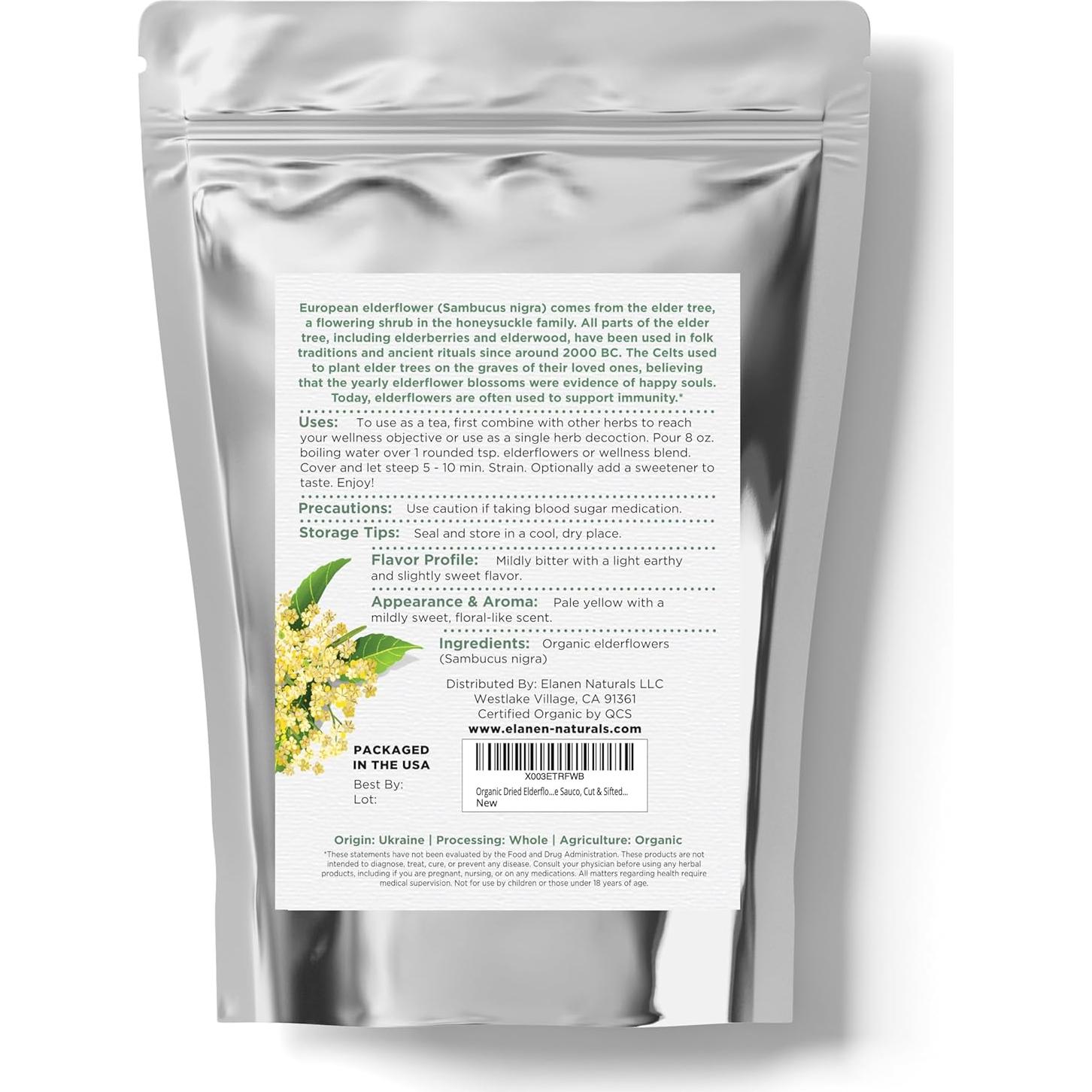 Té de Flor de Sauco Seco Orgánico Elanen Naturals 113 g