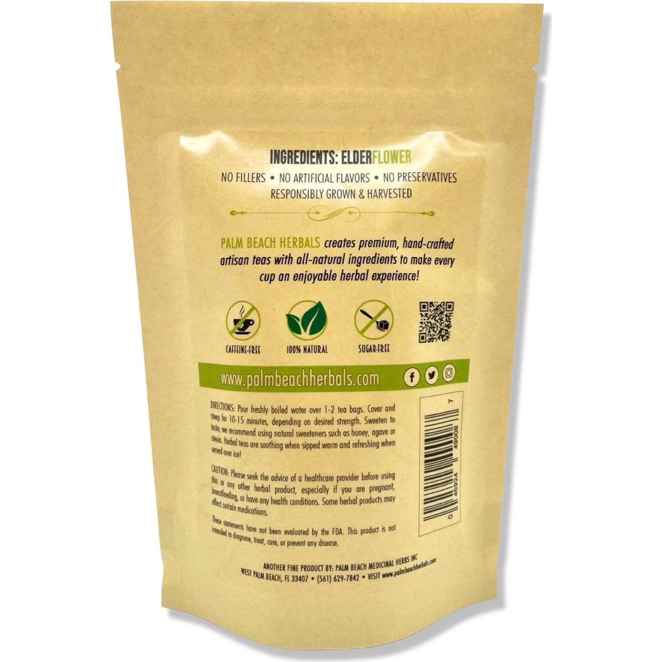 Té de Flor de Saúco Palm Beach Herbals - 30 Bolsitas 100% Natural