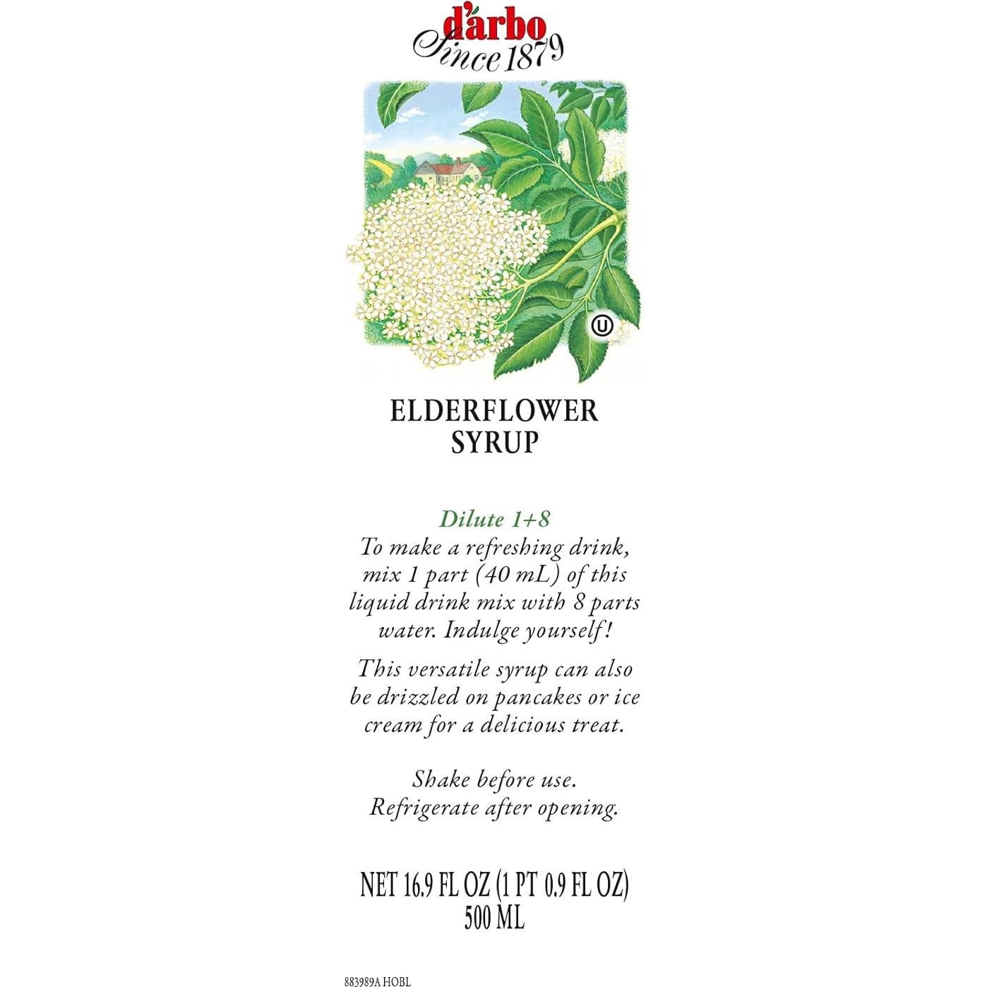 Jarabe D'arbo Flor de Saúco 500ml - Alto Contenido de Fruta