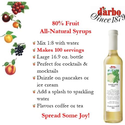 Jarabe D'arbo Flor de Saúco 500ml - Alto Contenido de Fruta