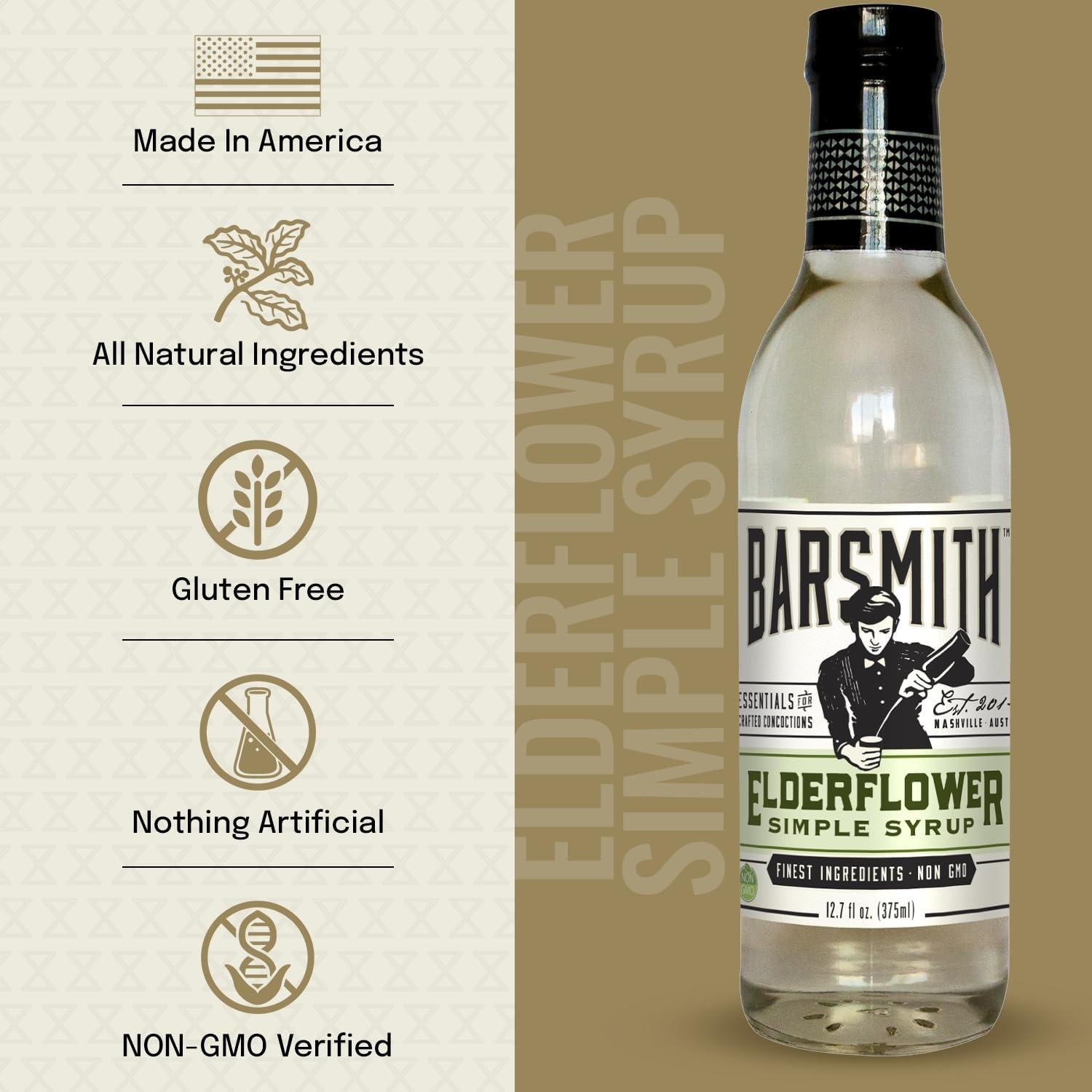 Jarabe Simple de Flor de Saúco Barsmith - 0.36L - Sin Gluten