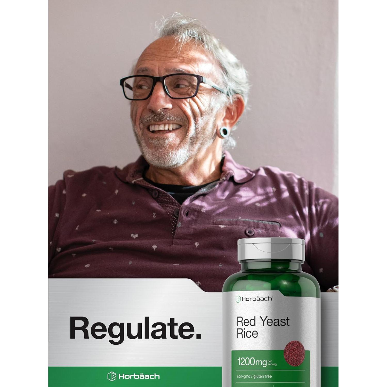 Arroz de Levadura Roja Horbaach 1200 mg 120 Cápsulas Suplemento