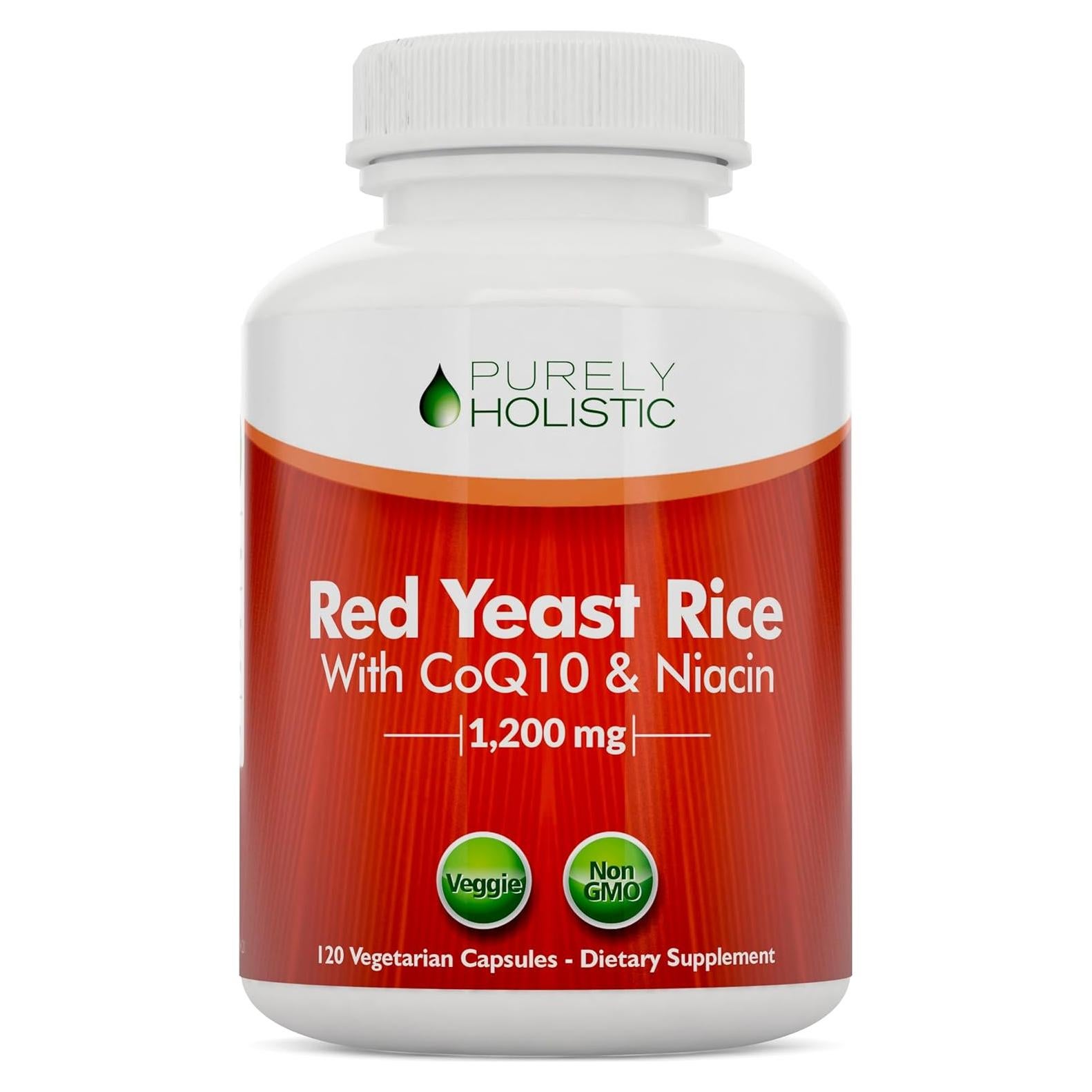 Arroz de Levadura Roja 1200mg Purely Holistic 120 Cápsulas