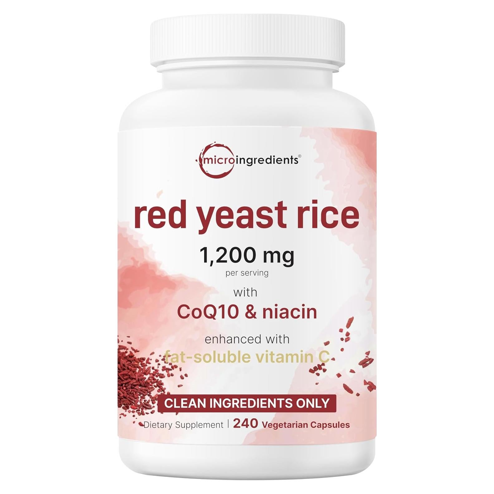 Suplemento de Arroz de Levadura Roja 1200mg CoQ10 100mg 240 Cápsulas