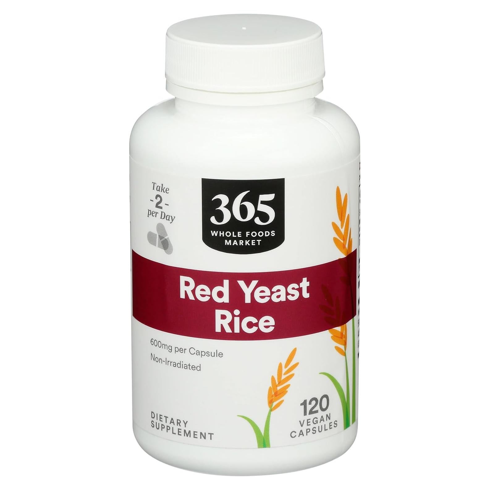 Arroz de Levadura Roja 600mg Whole Foods 120 Cápsulas Veganas
