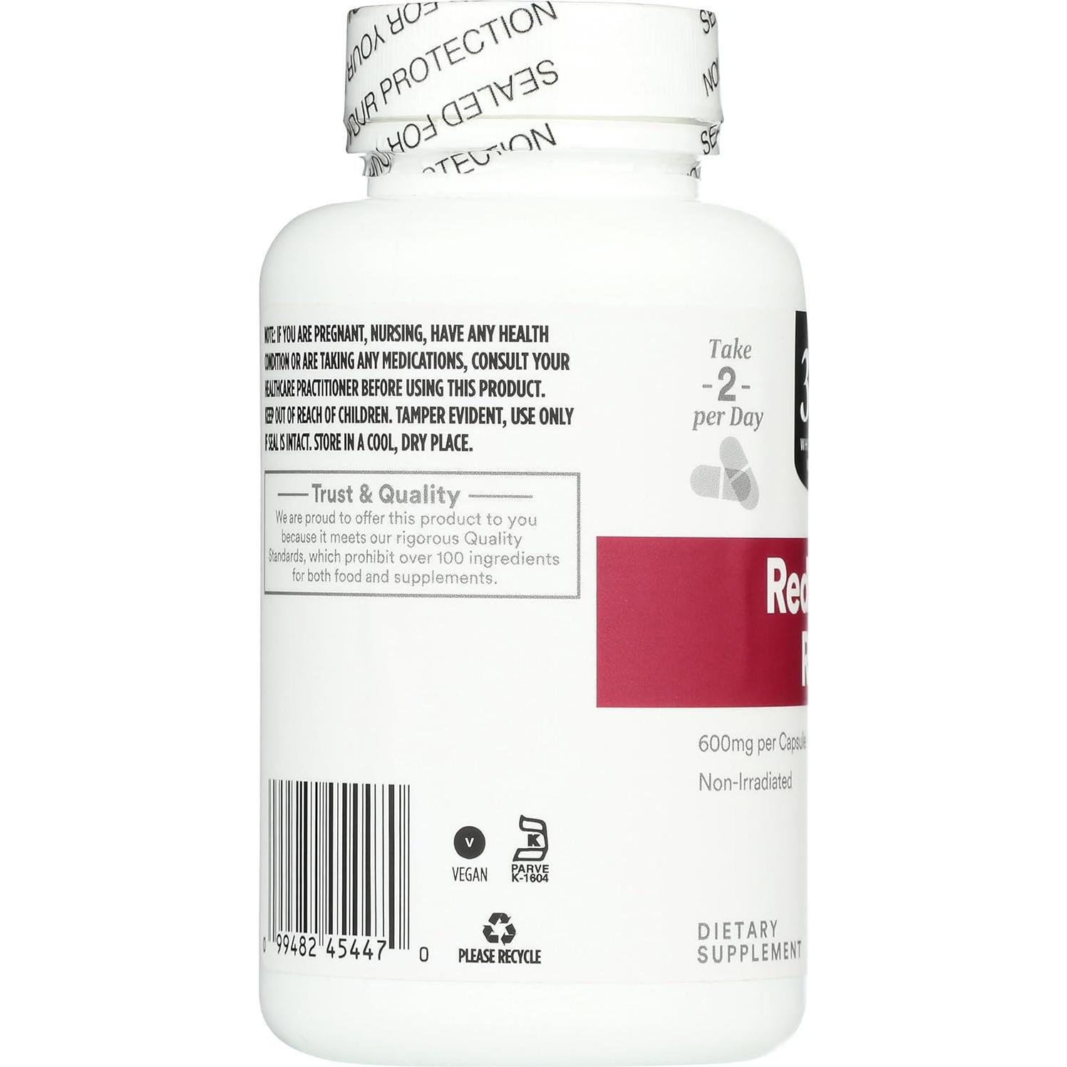 Arroz de Levadura Roja 600mg Whole Foods 120 Cápsulas Veganas
