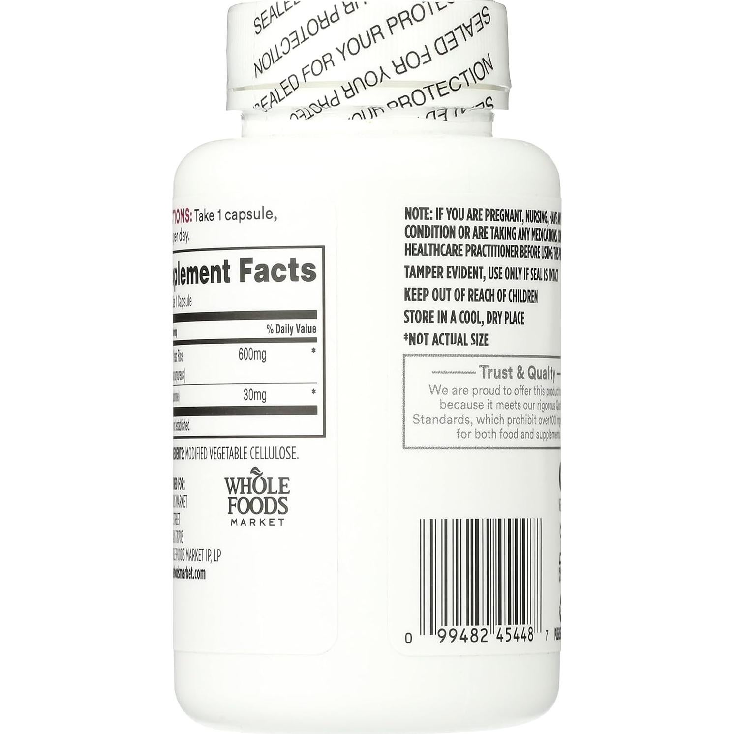 Suplemento Arroz de Levadura Roja CoQ10 365 Whole Foods 90 Cápsulas