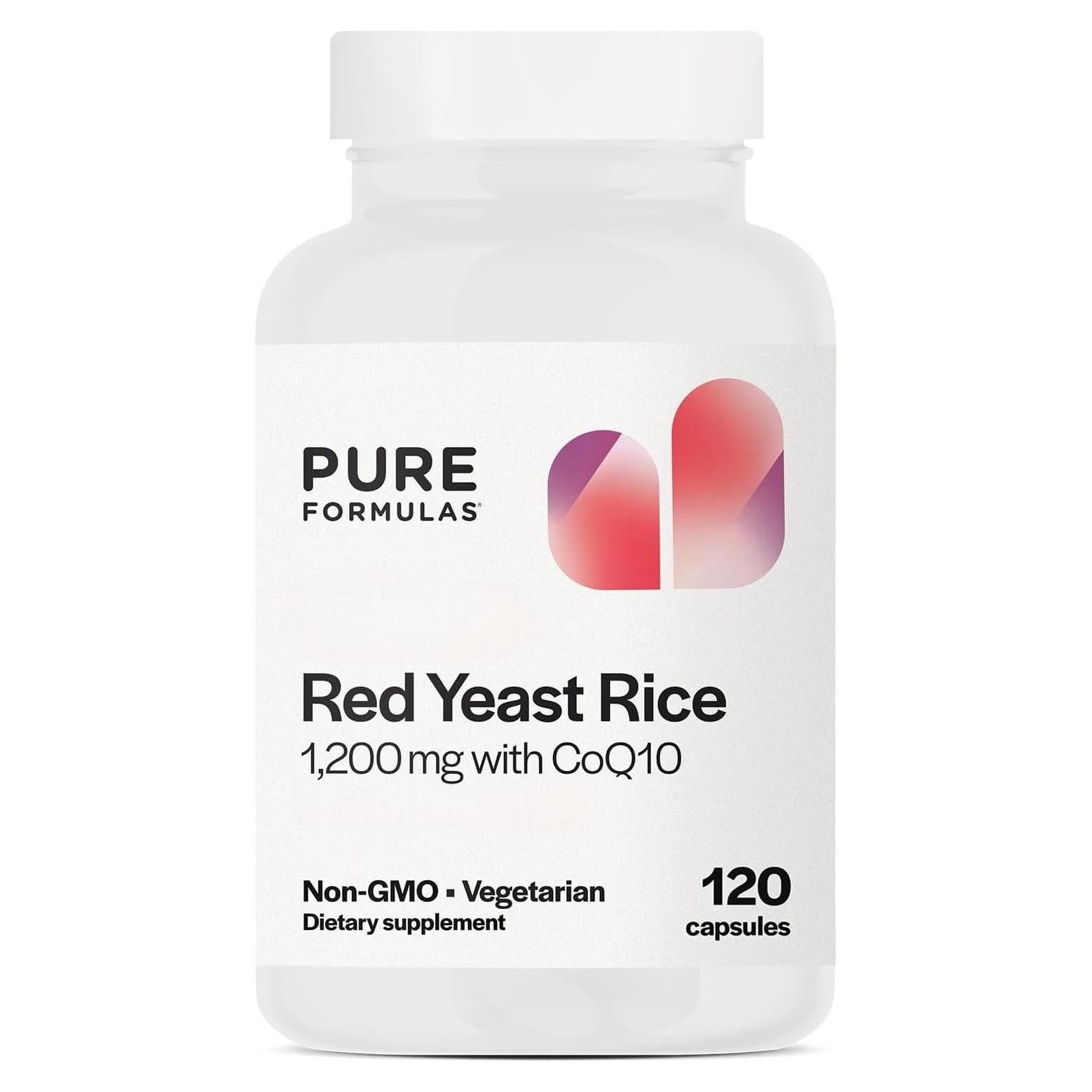 Suplemento Arroz de Levadura Roja PureFormulas 1200mg CoQ10 100mg