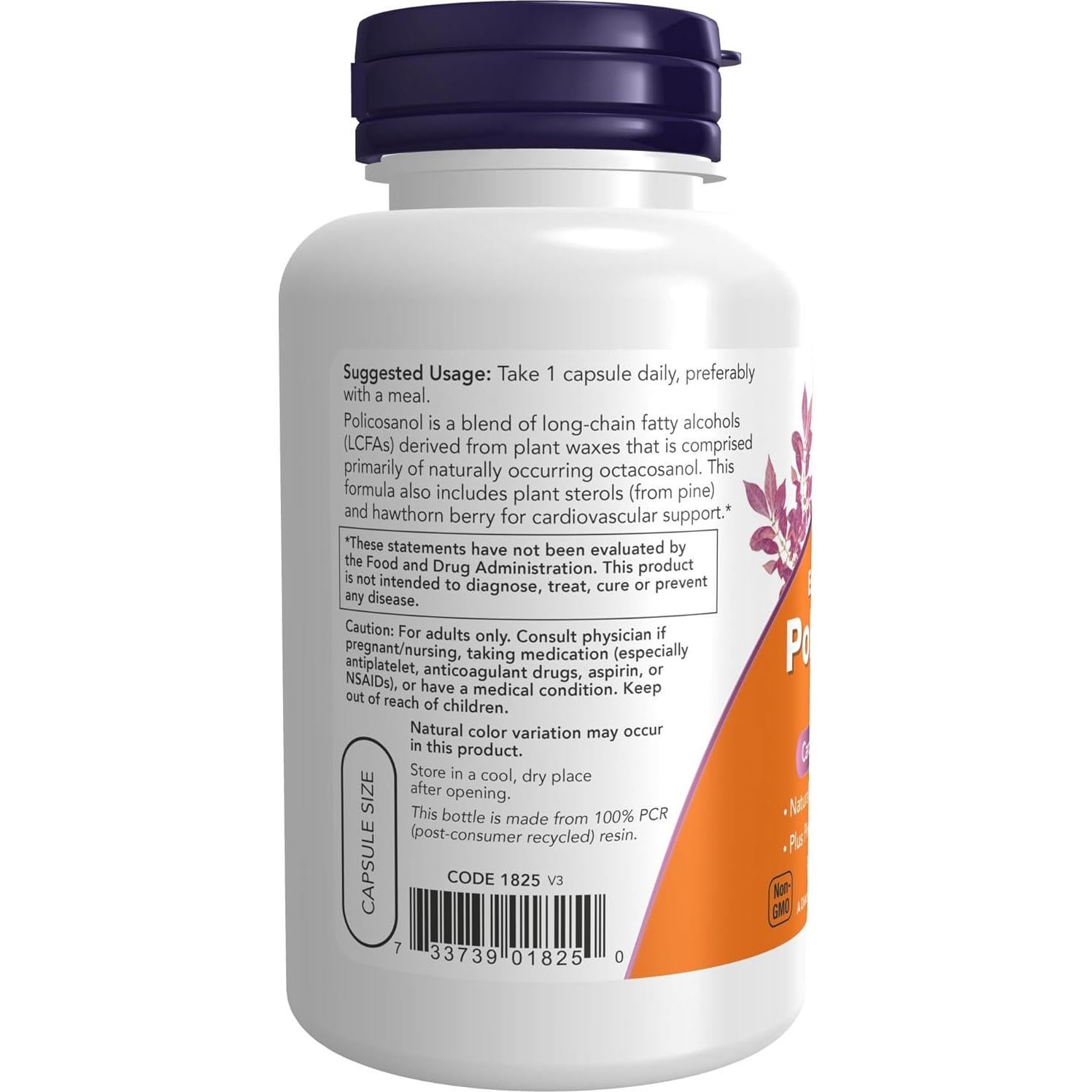 Suplemento Policosanol 40mg NOW Foods - 90 Cápsulas Veganas
