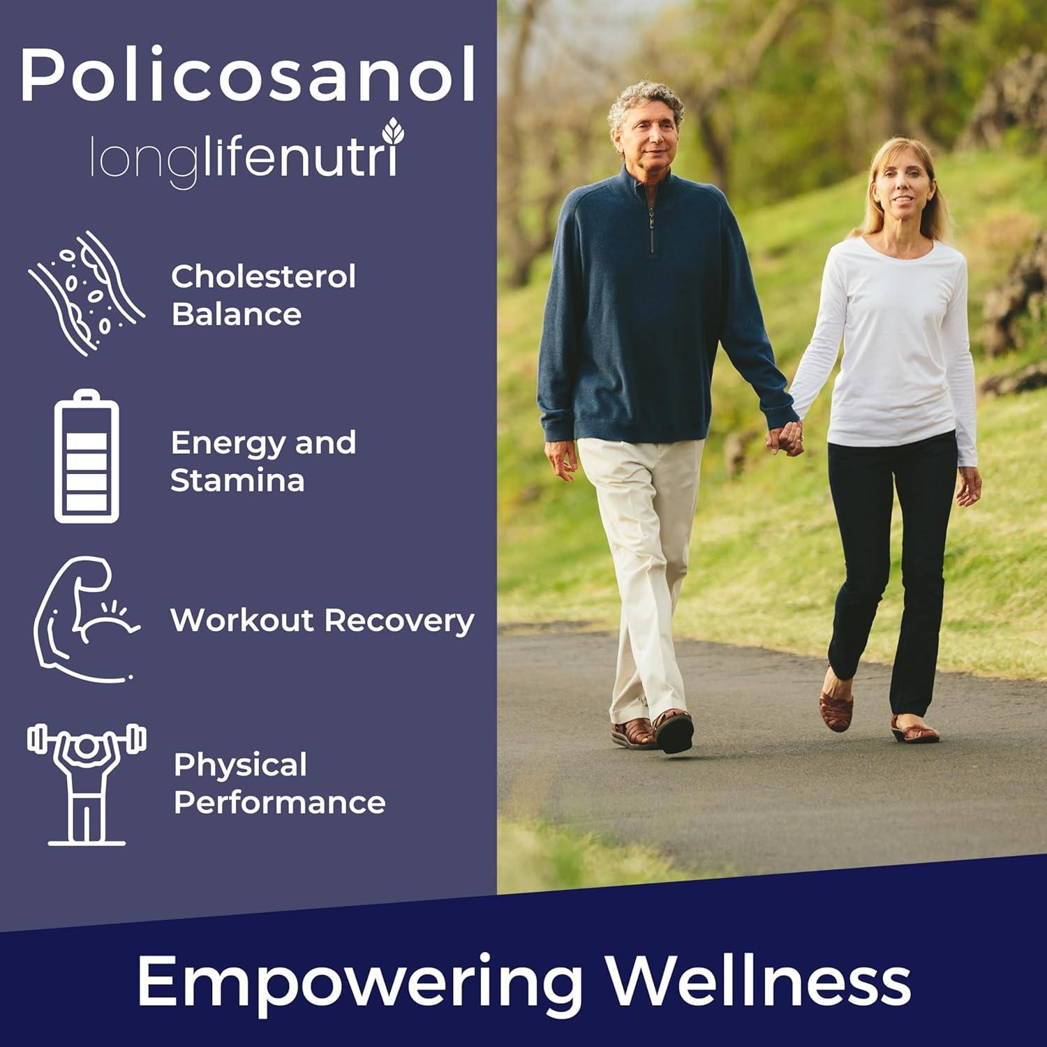 LongLifeNutri Policosanol 100mg - 200 Cápsulas Vegetarianas