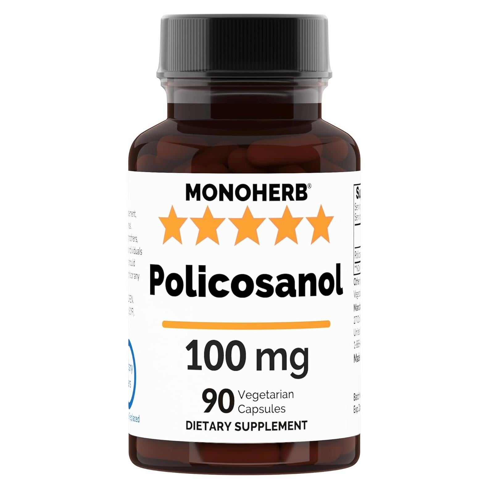 Policosanol 100 mg MONOHERB - 90 Cápsulas Veganas