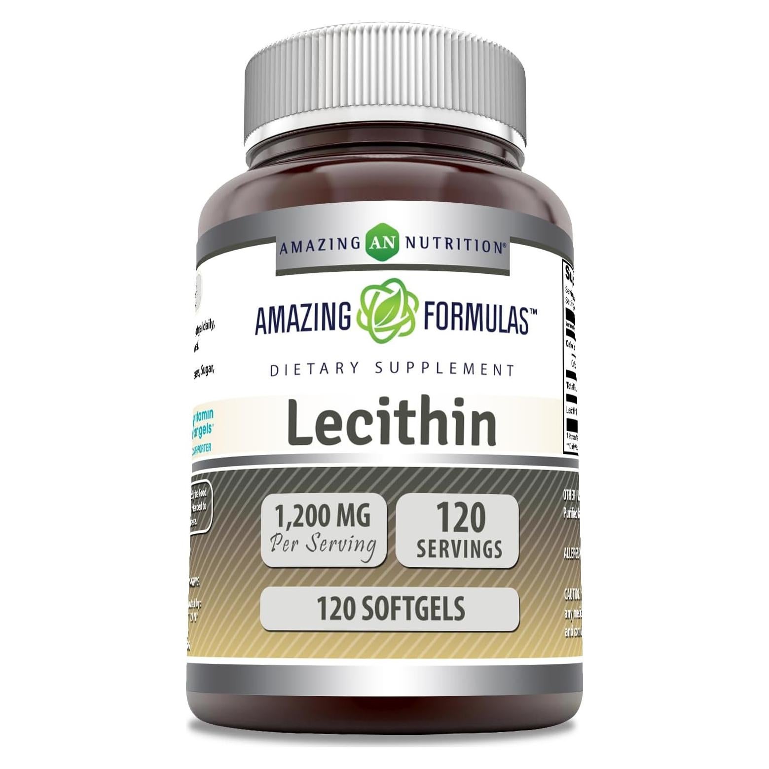 Suplemento de Lecitina 1200 mg Nutrición Asombrosa 120 Cápsulas