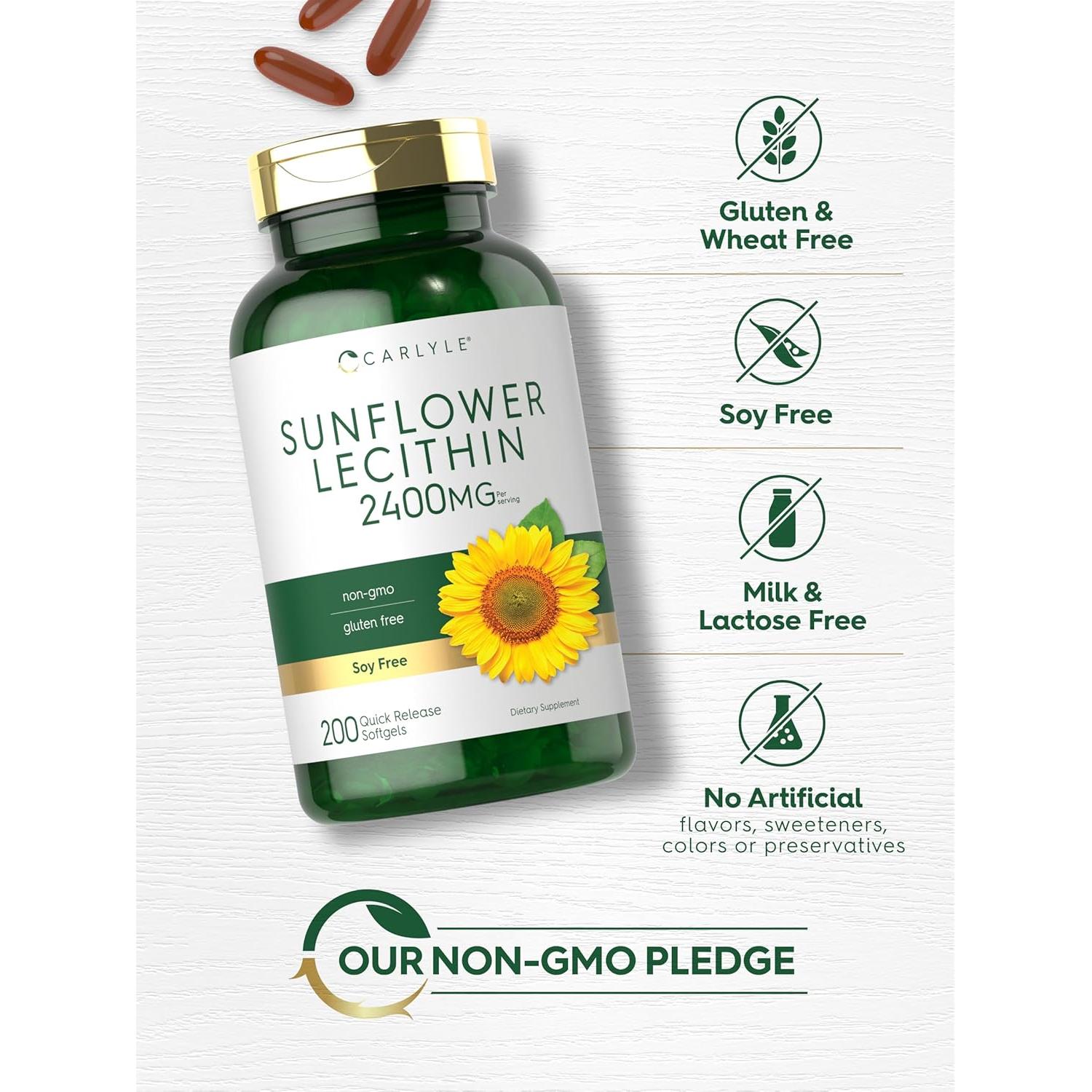 Cápsulas de Lecitina de Girasol Carlyle 2400mg 200 Unidades