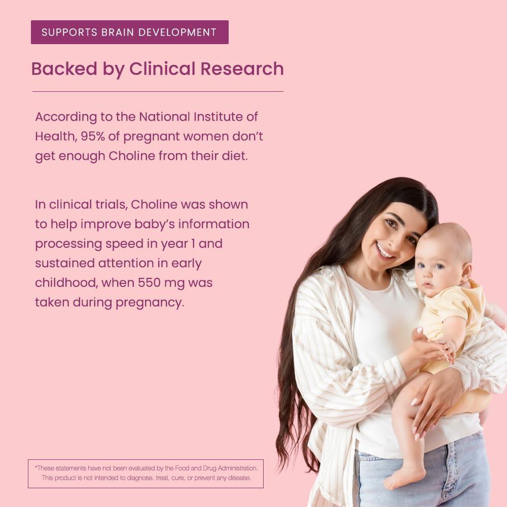 Suplemento de Colina Prenatal 550mg VitaCholine 120 Cápsulas
