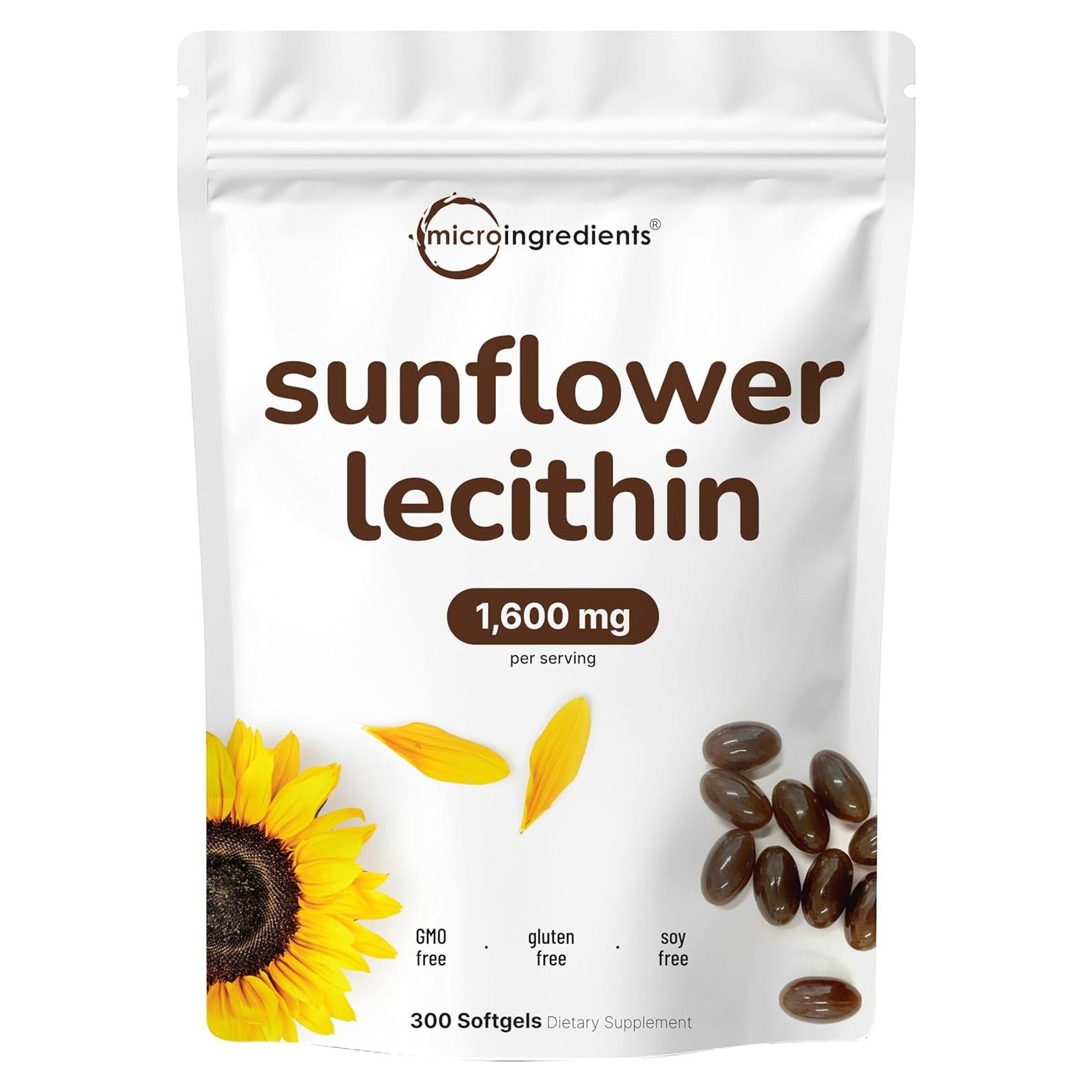 Lecitina de Girasol Micro Ingredients 1600mg 300 Gelatinas