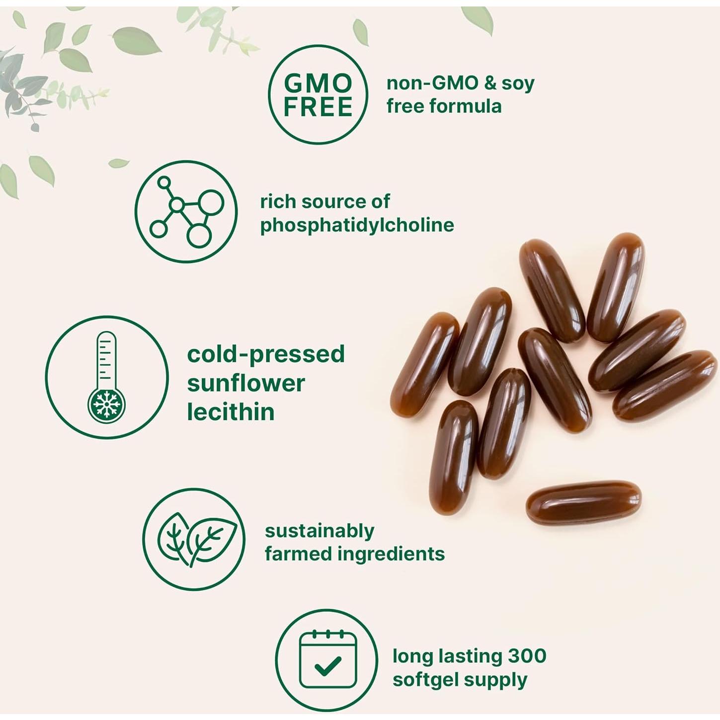Lecitina de Girasol Micro Ingredients 1600mg 300 Gelatinas